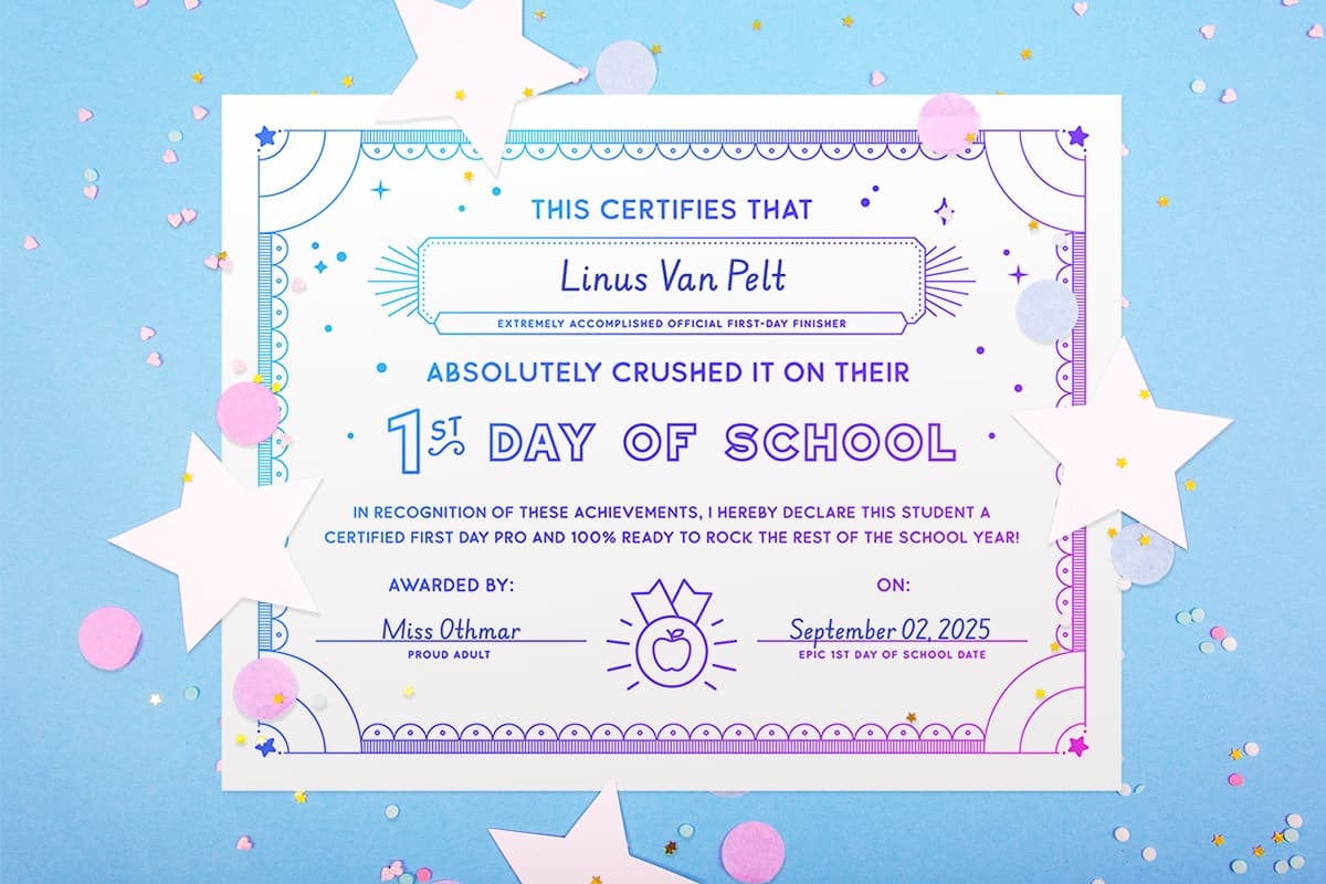 Mark The First Day Of School With A Fun Free Printable Award Mark The First Day Of School With A Fun Free Printable Award