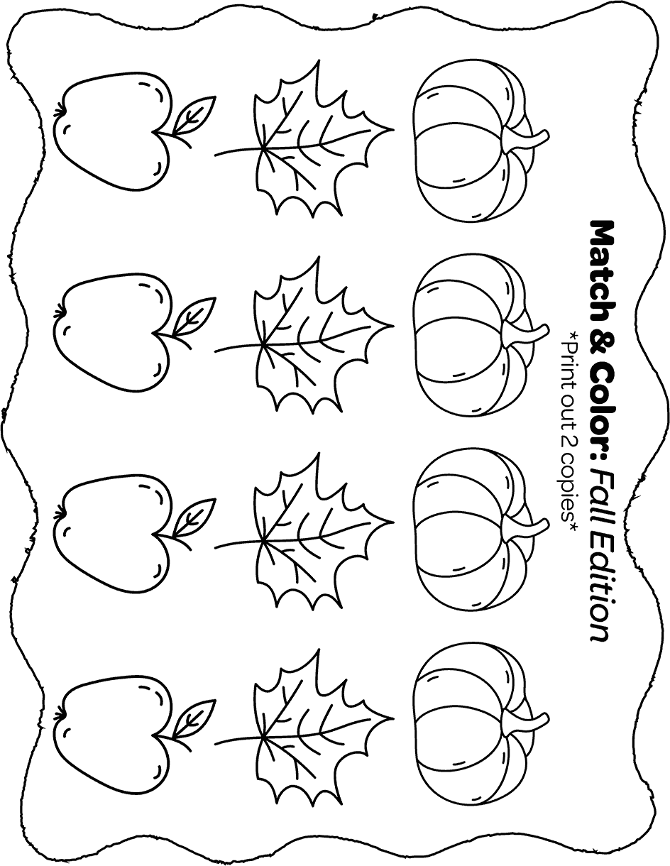 Match Color Fall Edition Printable Activity For Kids Match Color Fall Edition Printable Activity For Kids