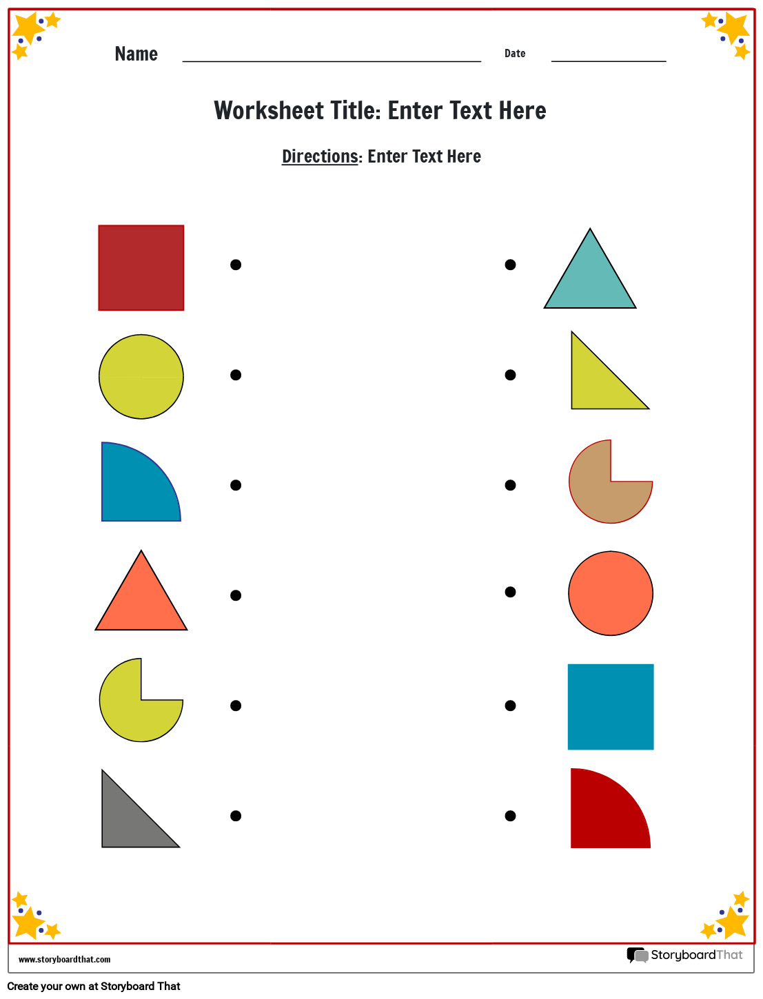 Matching Shapes Worksheets Free Preschool Kindergarten