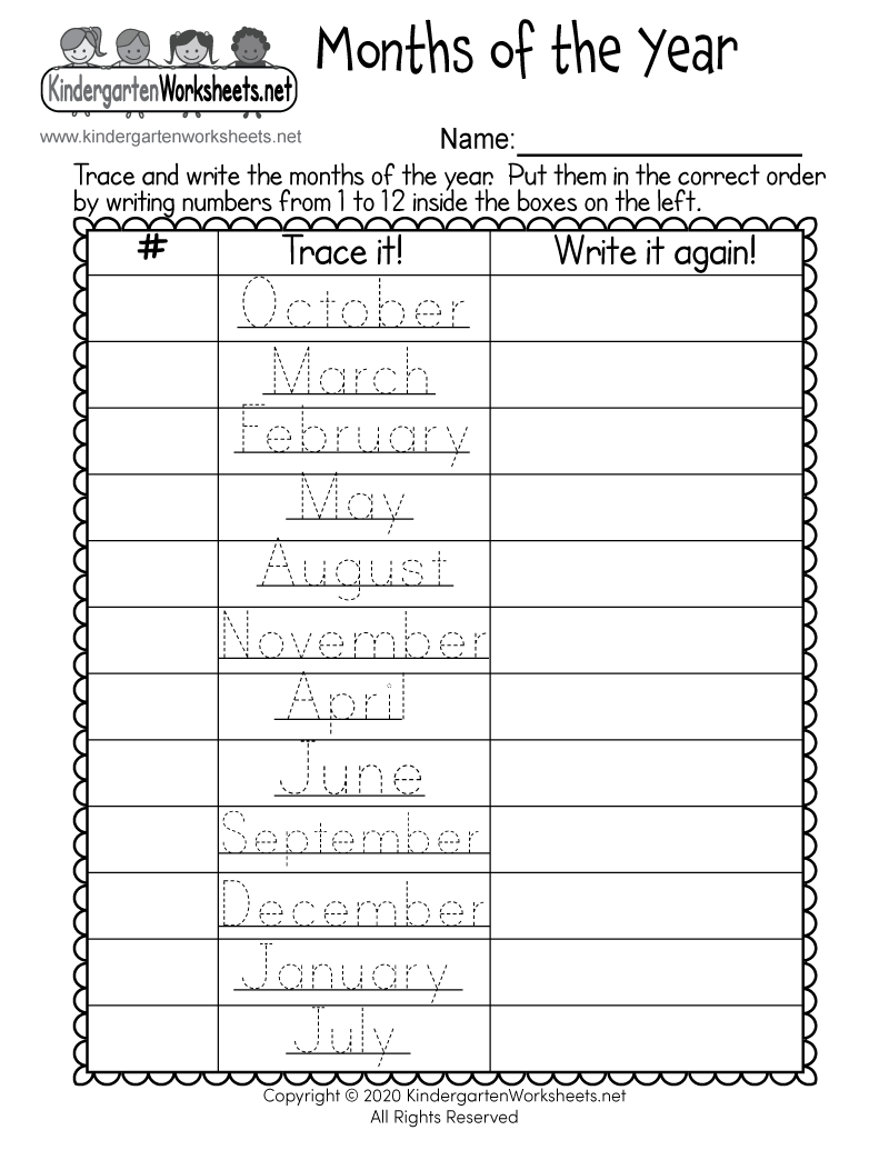 Months Of The Year Worksheet Free Printable PDF Months Of The Year Worksheet Free Printable PDF