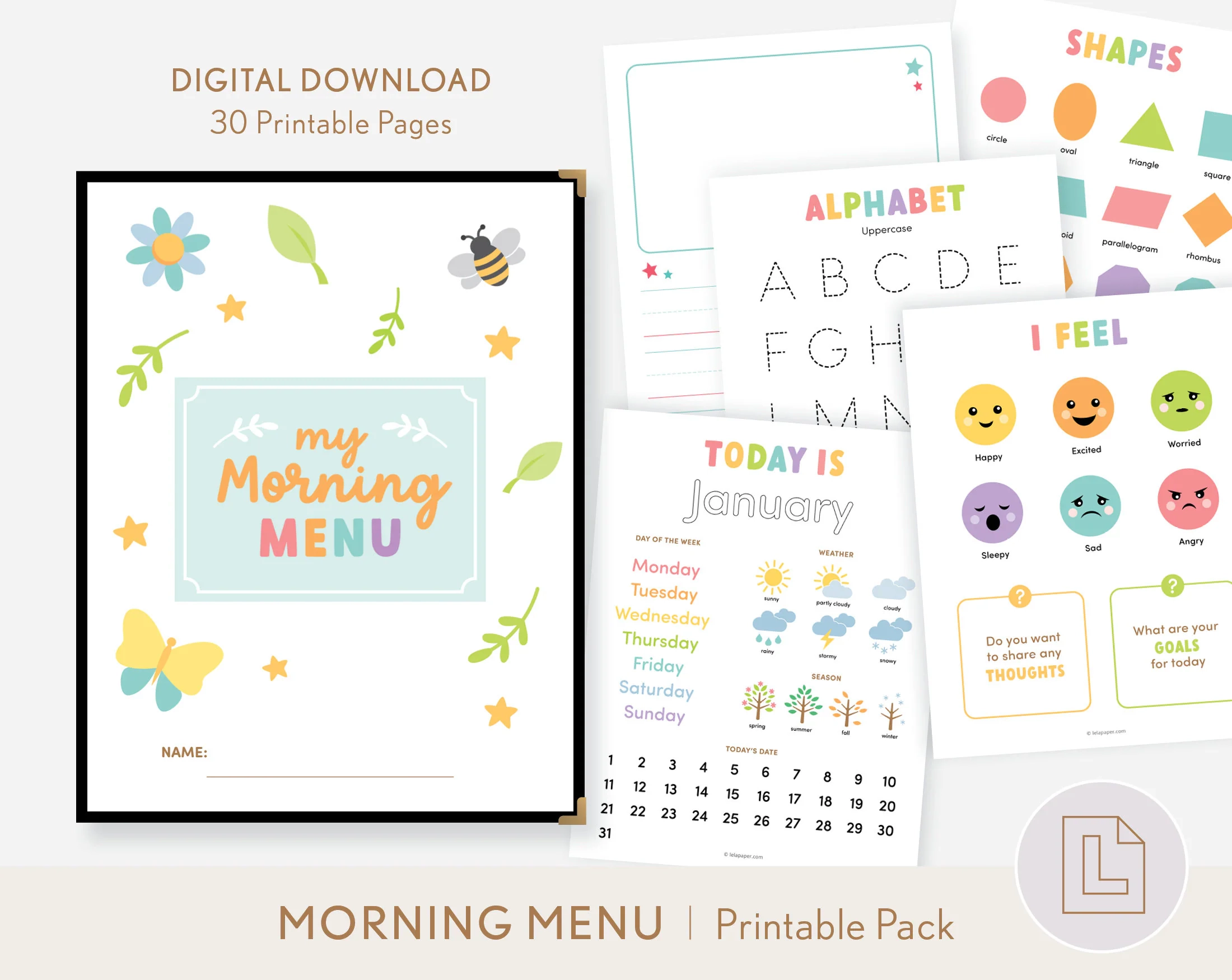 Morning Menu Printable Pack Morning Menu Bundle Morning Time Basket Homeschool Preschool Printable Resource Homeschool Menu Pages Etsy