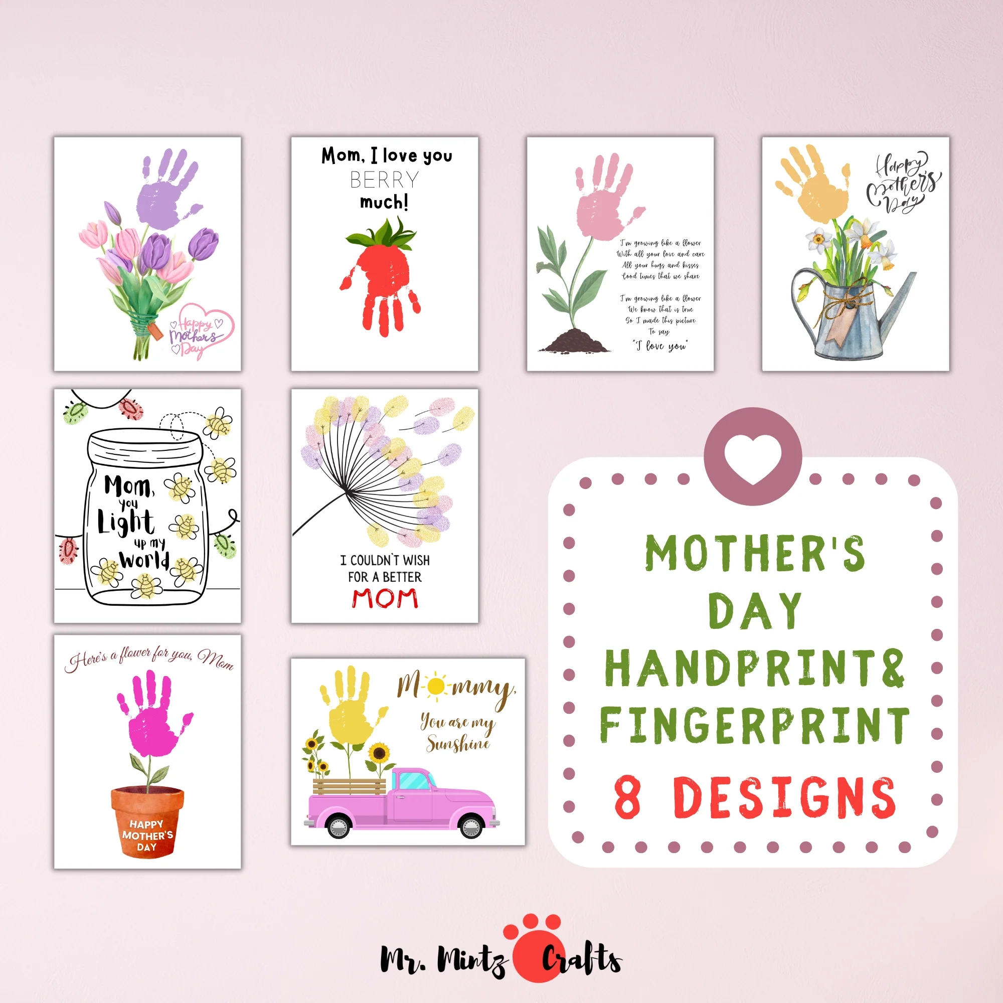 Mother s Day Handprint Fingerprint Craft Bundle 8 Designs Mr Mintz Easy Crafts And Activities For Kids Mother s Day Handprint Fingerprint Craft Bundle 8 Designs Mr Mintz Easy Crafts And Activities For Kids