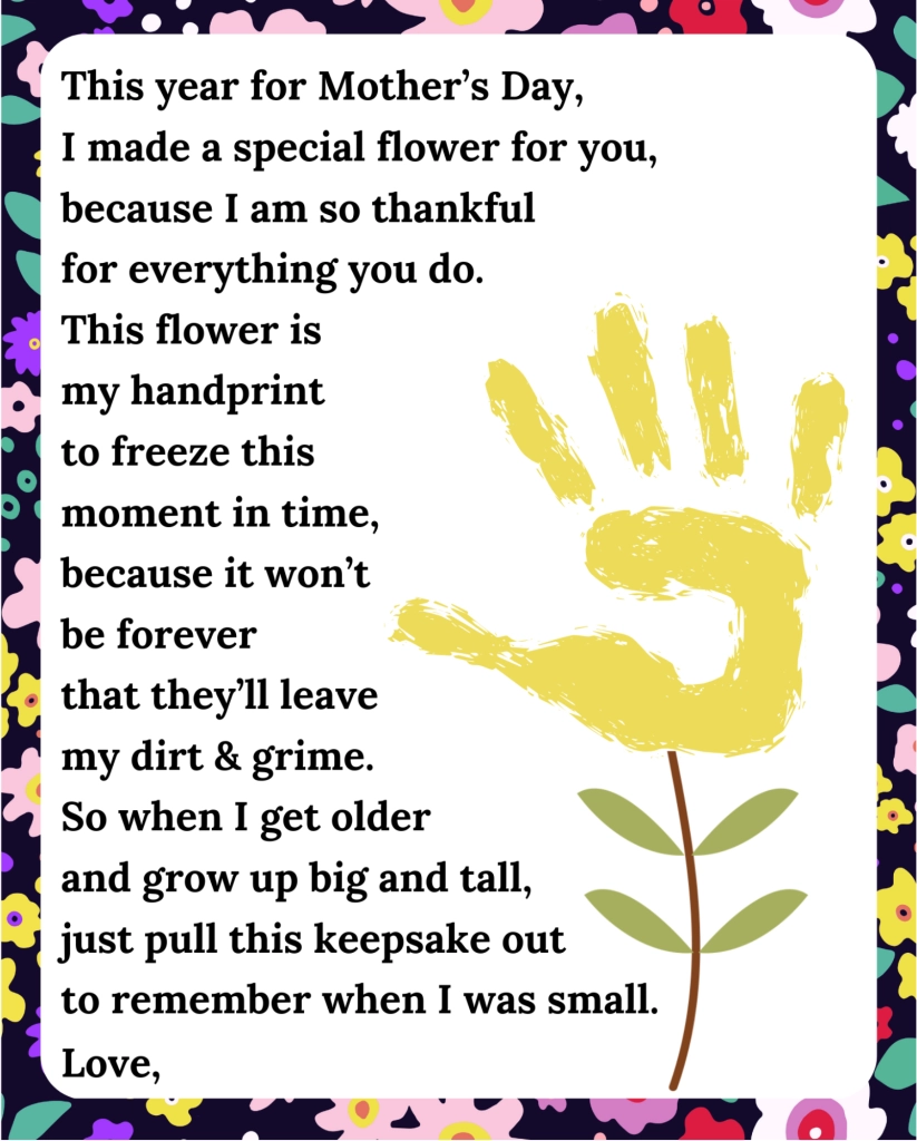 Mother s Day Handprint Poem