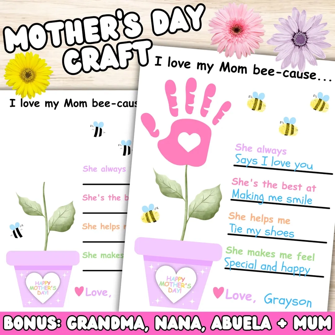 Mothers Day Handprint Art Craft Mom Handprint Fingerprint Craft Mothers Day Handprint Preschool Classroom Baby Toddler Craft Flower Craft Etsy New Zealand
