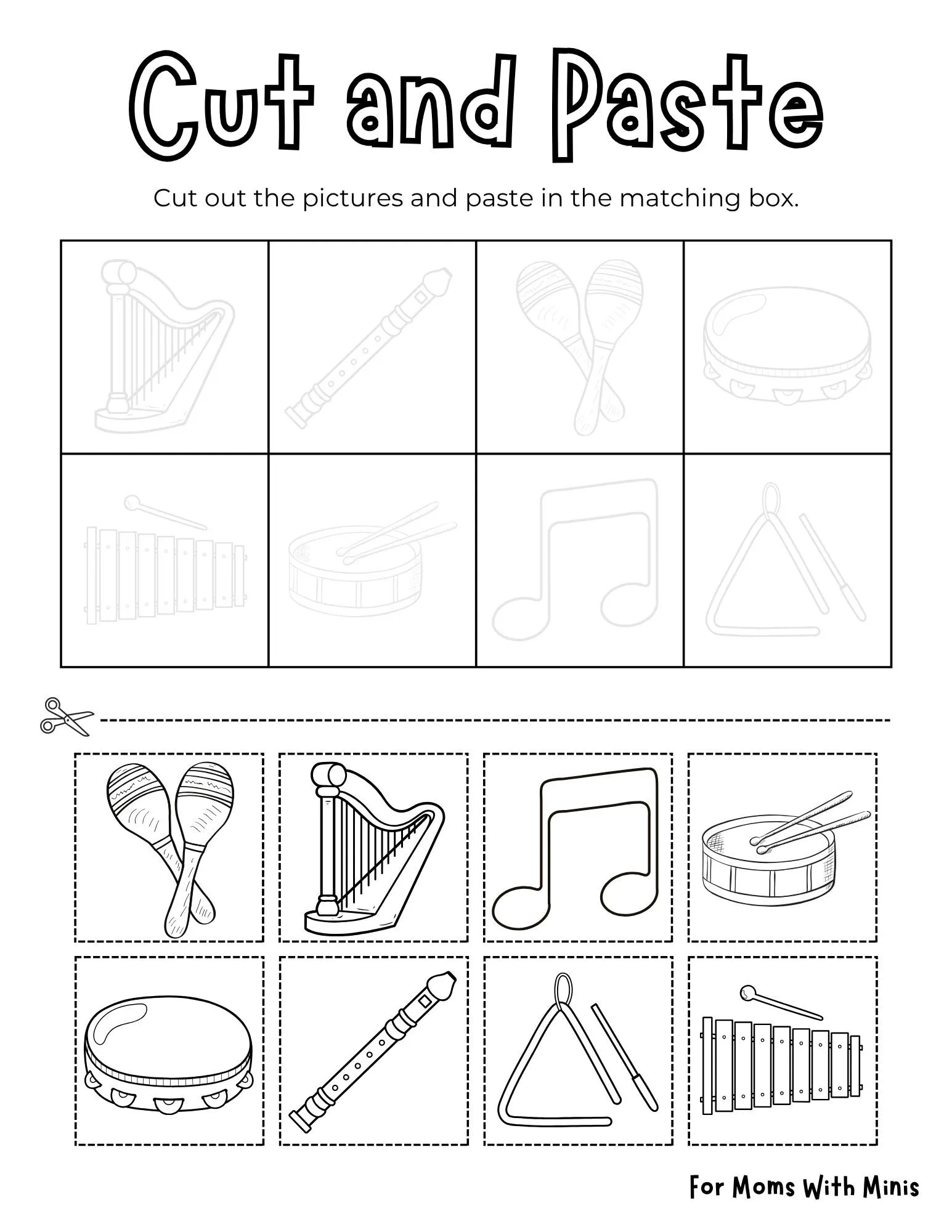 Musical Instrument Cut And Paste