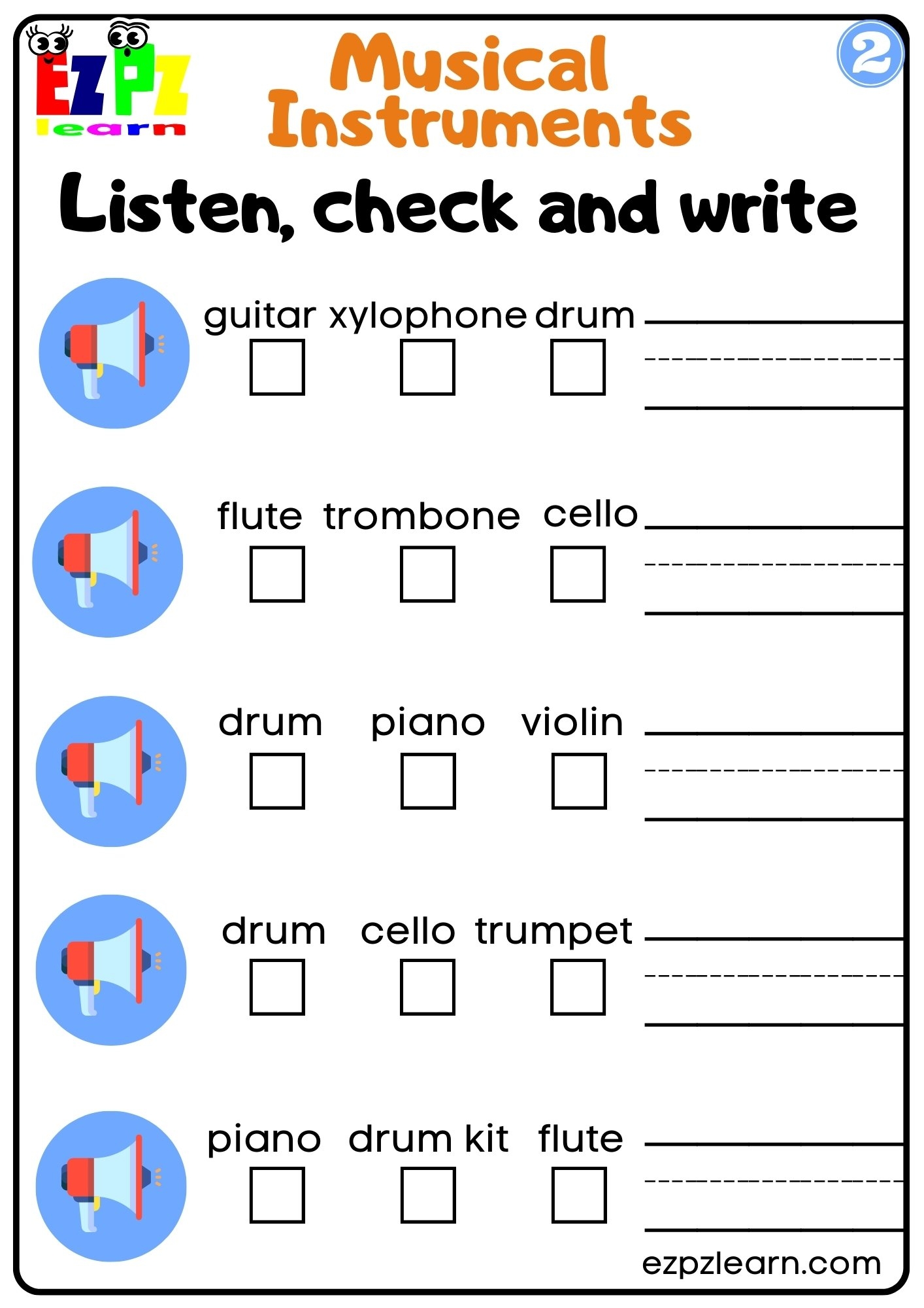 Musical Instruments Ezpzlearn