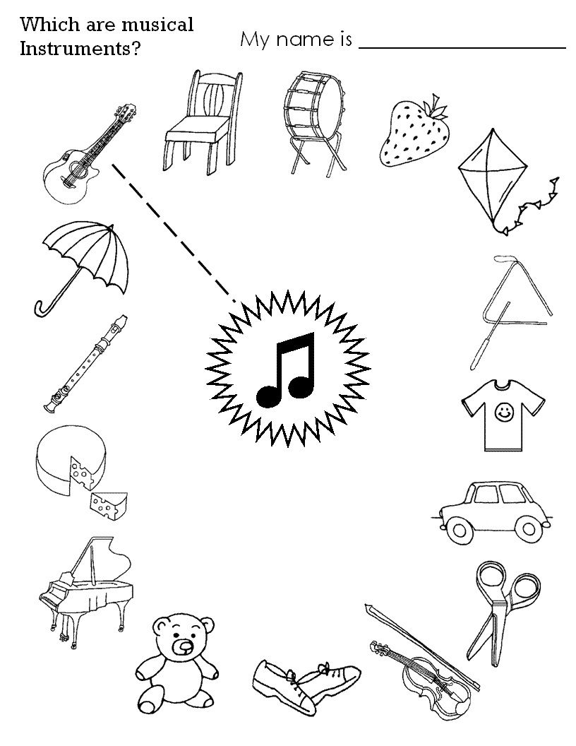 Musical Instruments Worksheet For Kids Crafts And Worksheets For Preschool Toddler And Kindergarten