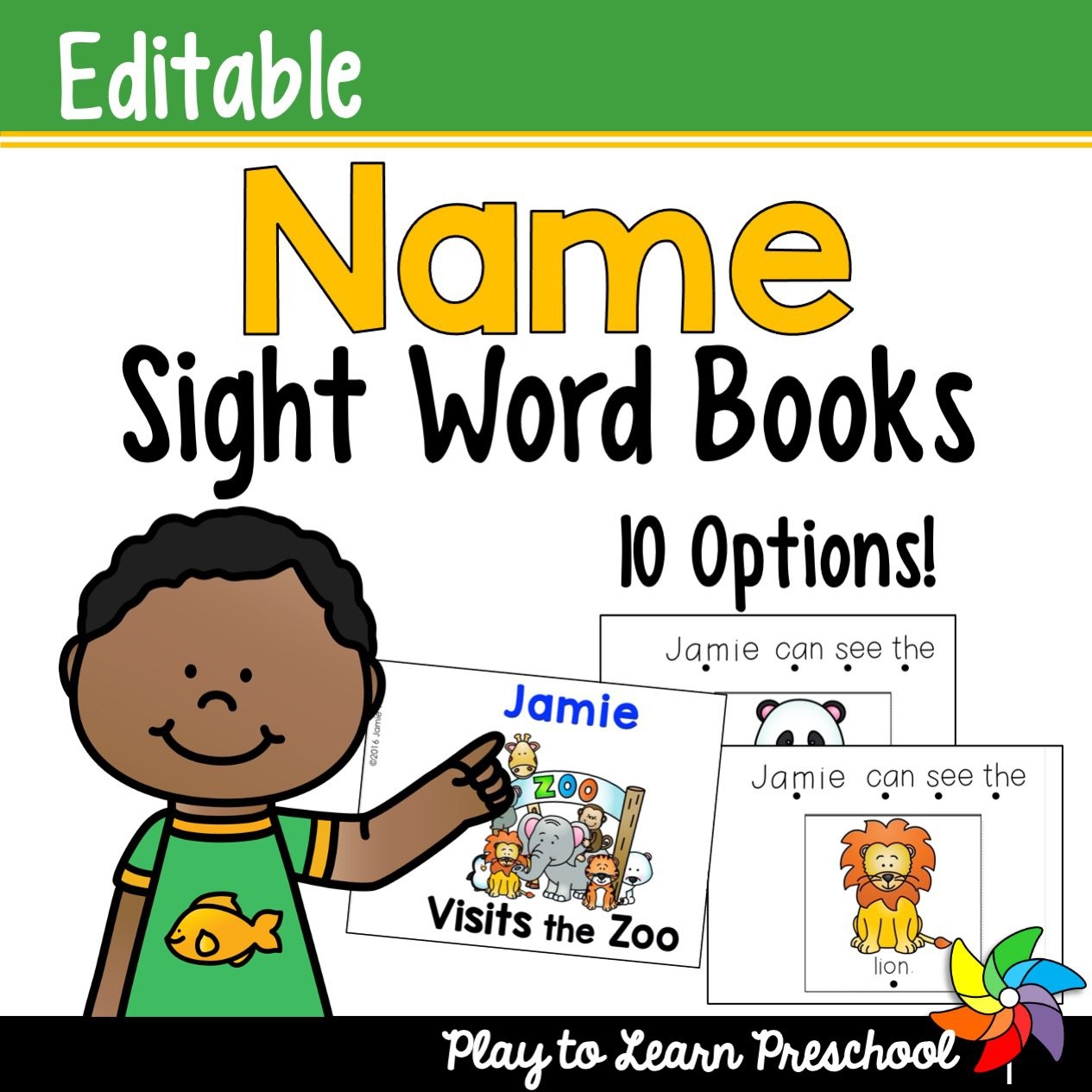 Name Sight Word Books Editable Play To Learn Preschool Preschool