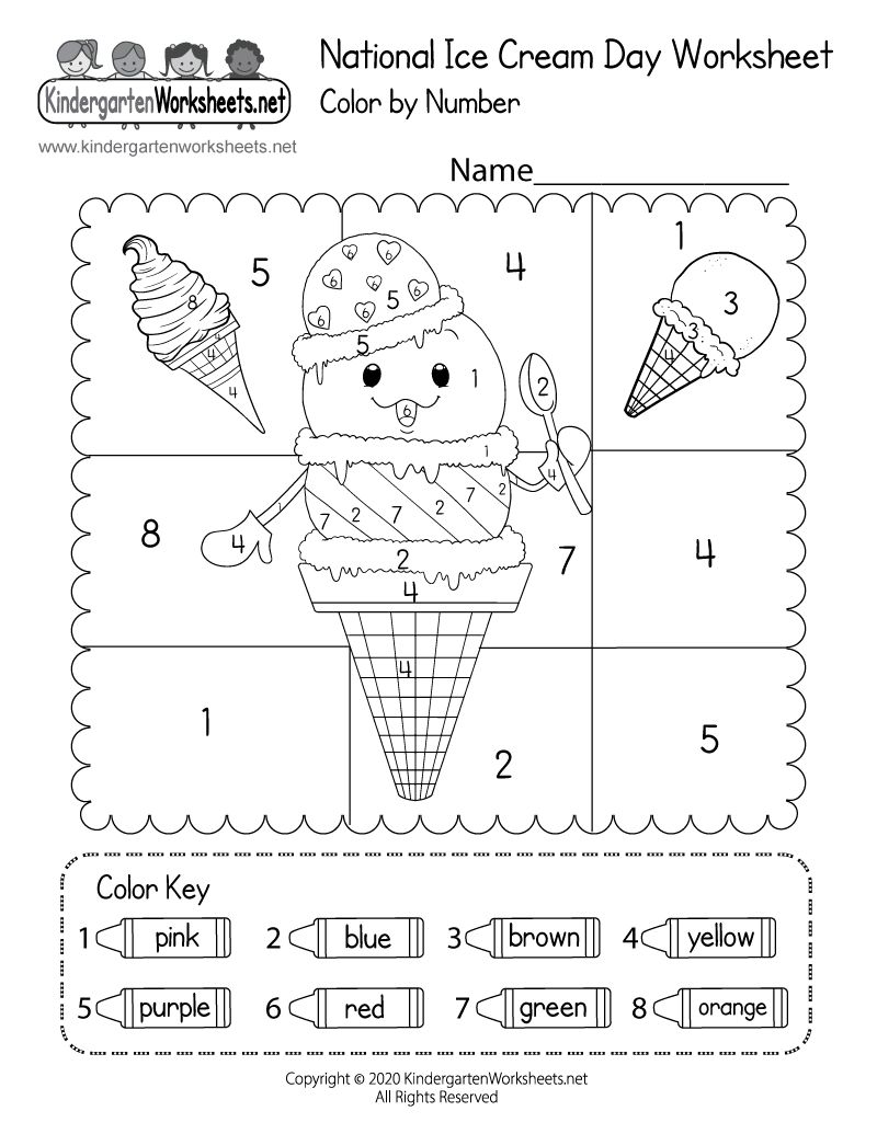 National Ice Cream Day Worksheet Free Printable PDF