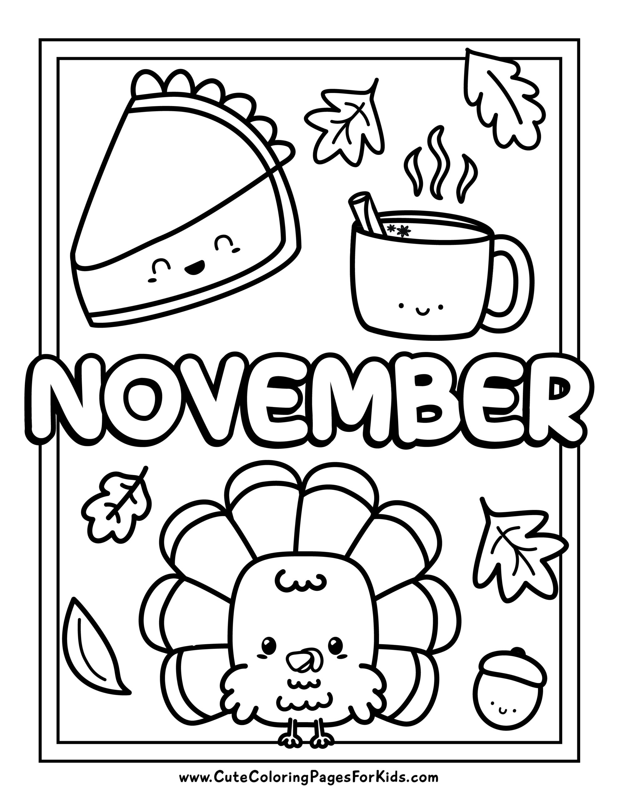 November Coloring Pages 9 Free Printables For Kids Cute Coloring Pages For Kids