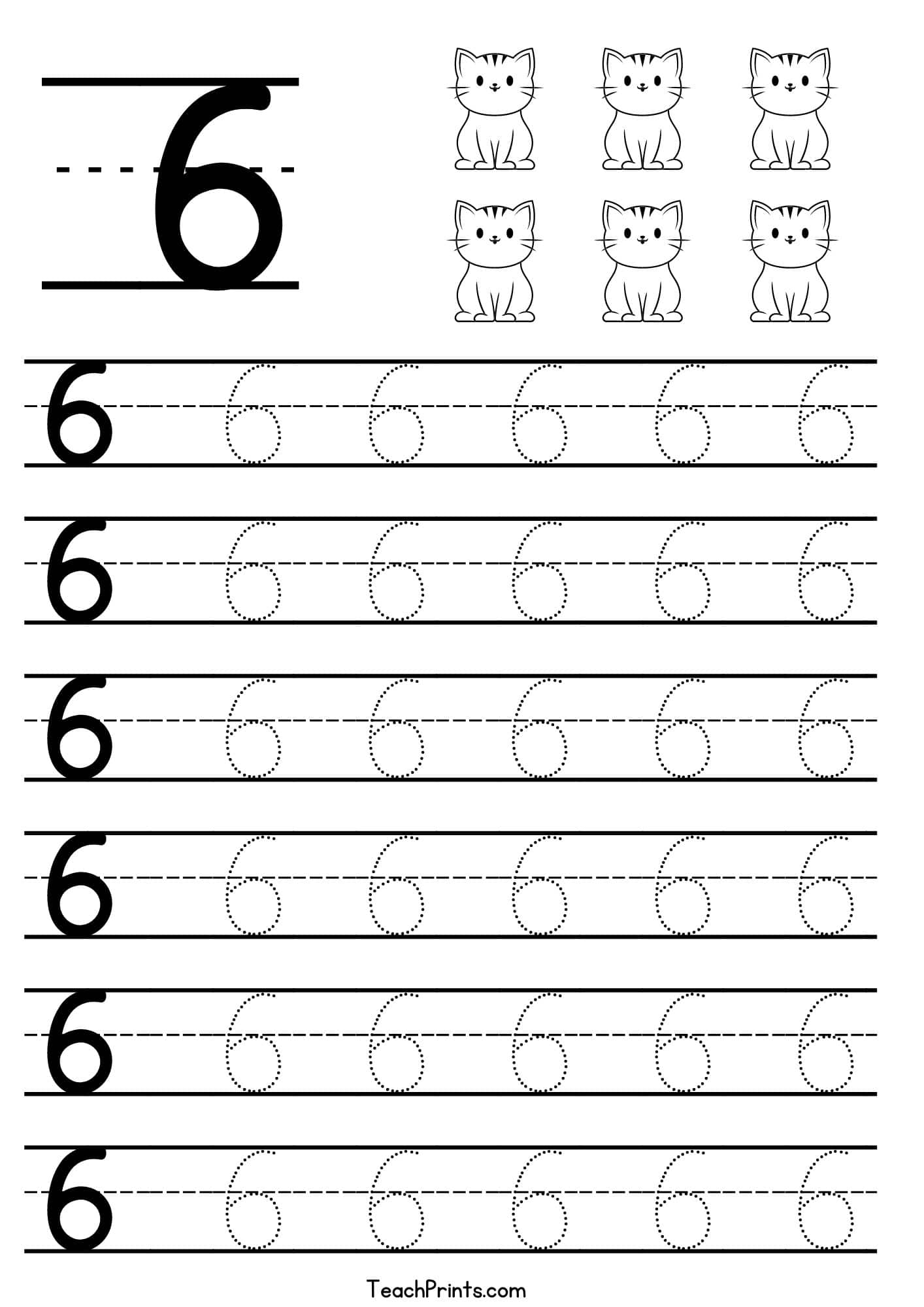 Number 6 Tracing Worksheets Free Printables Teach Prints Number 6 Tracing Worksheets Free Printables Teach Prints
