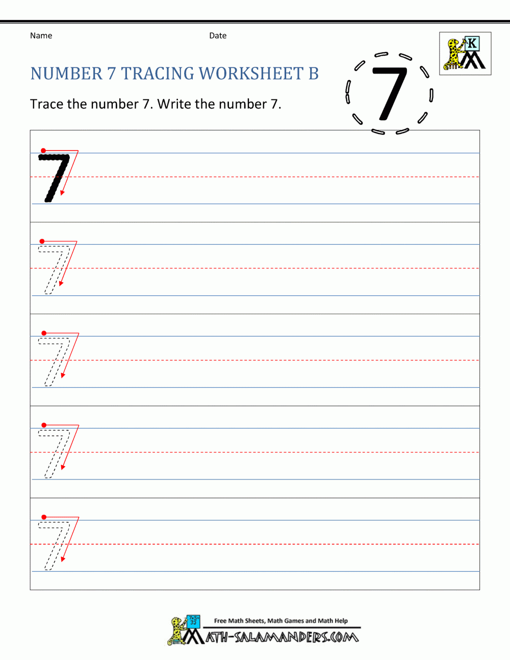 Number 7 Worksheets For Preschool Number 7 Worksheets For Preschool