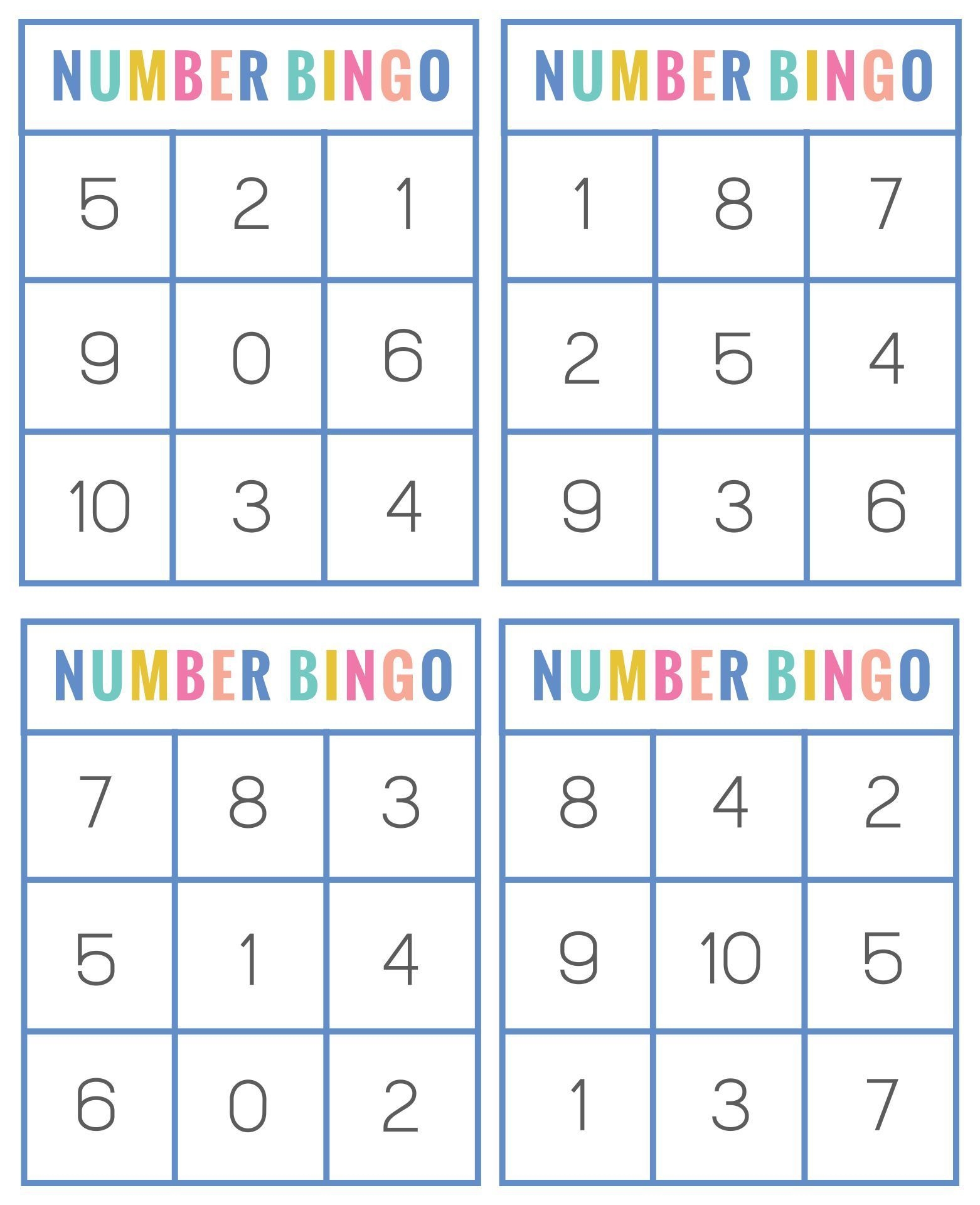 Number Bingo Cards 10 Free PDF Printables Printablee