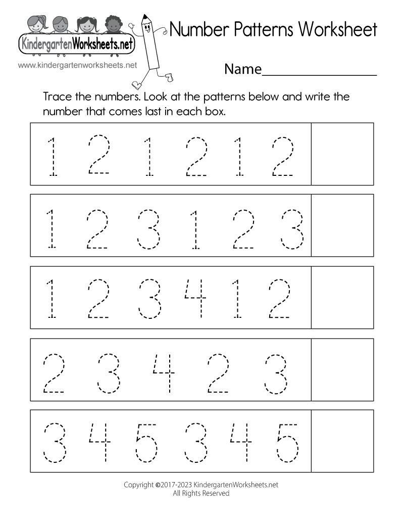 Number Patterns Worksheet Free Printable PDF