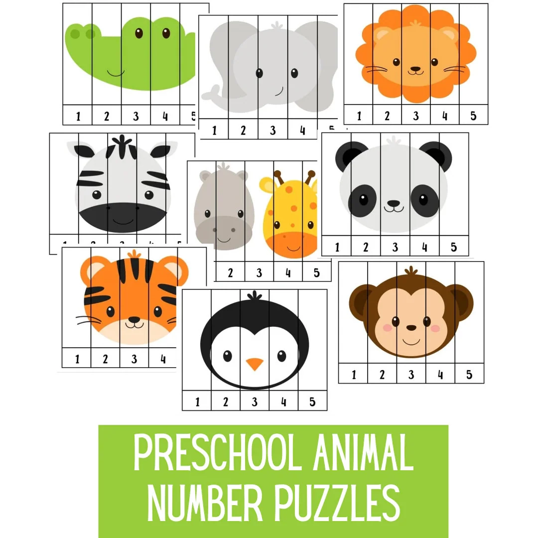 NUMBER PUZZLE BUNDLE Preschool Animal Puzzle Number Puzzle Number Sequence Early Years Count 1 To 5 Children s Puzzles Animals Etsy