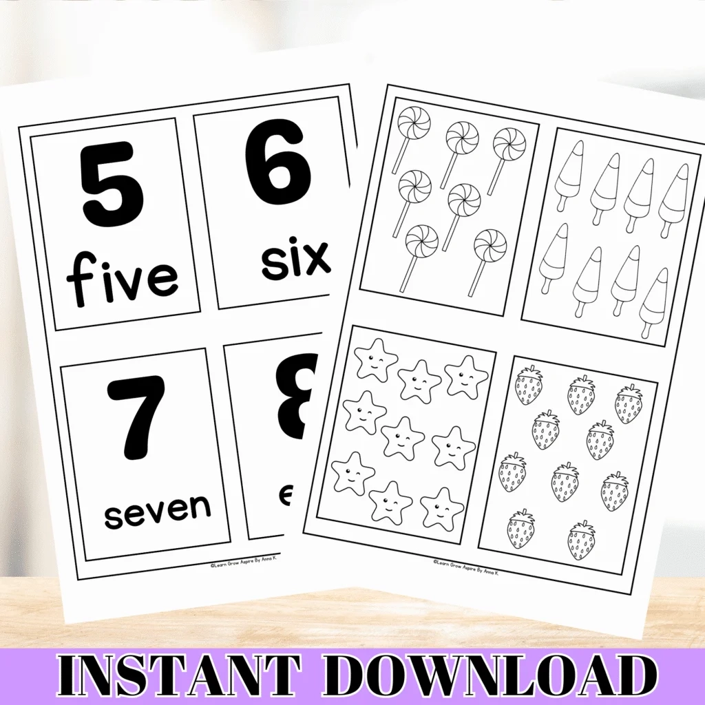 Numbers Matching Game Printable For Preschoolers Learn Grow Aspire