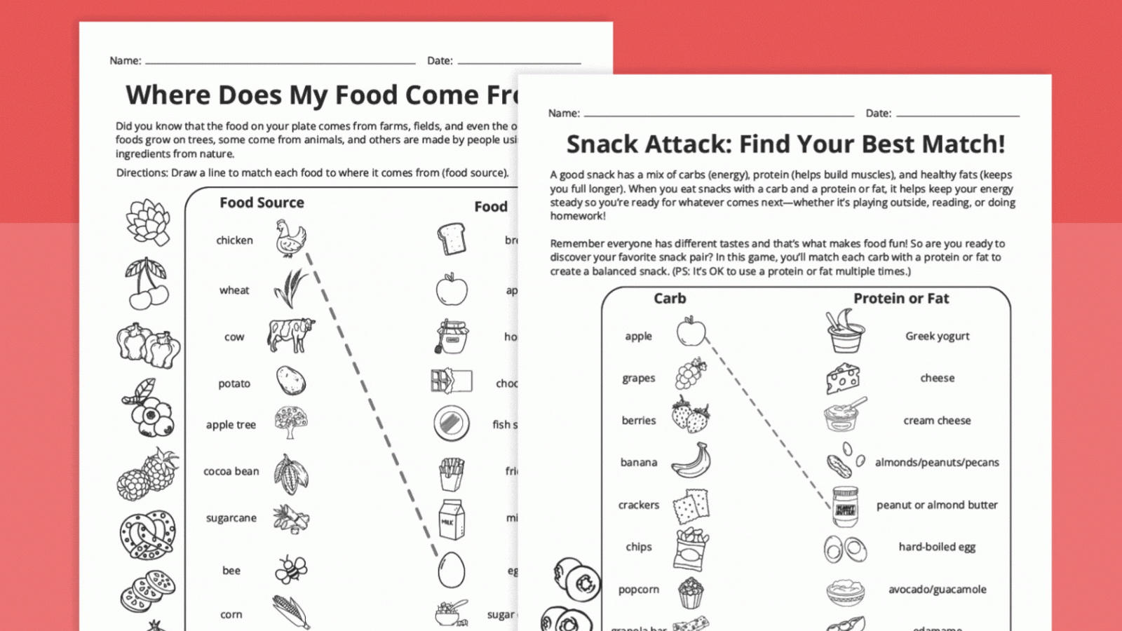Nutrition Worksheet Bundle Free Printables