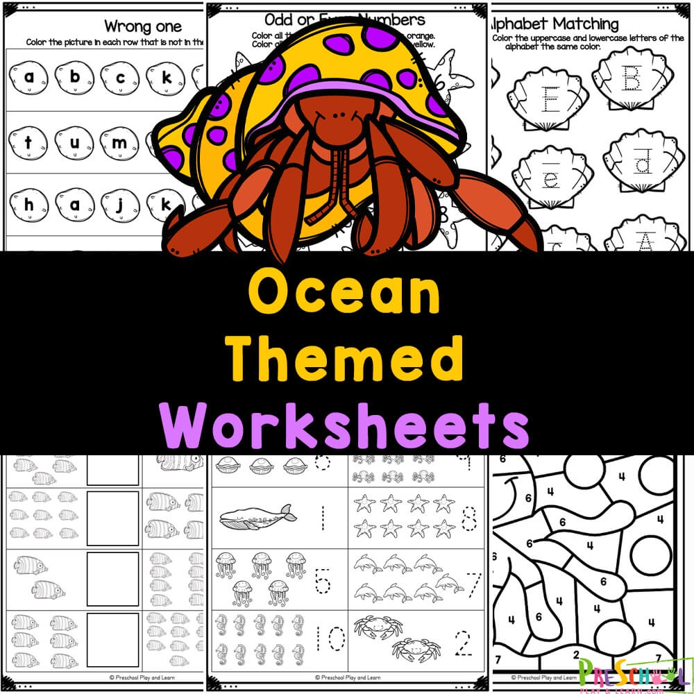 Ocean Animals Theme Worksheets For Preschool Ocean Animals Theme Worksheets For Preschool