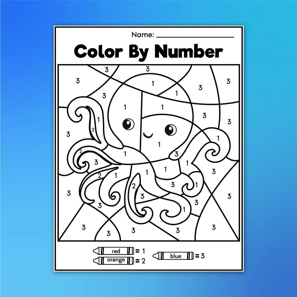 Ocean Color By Number Worksheets Simple Everyday Mom