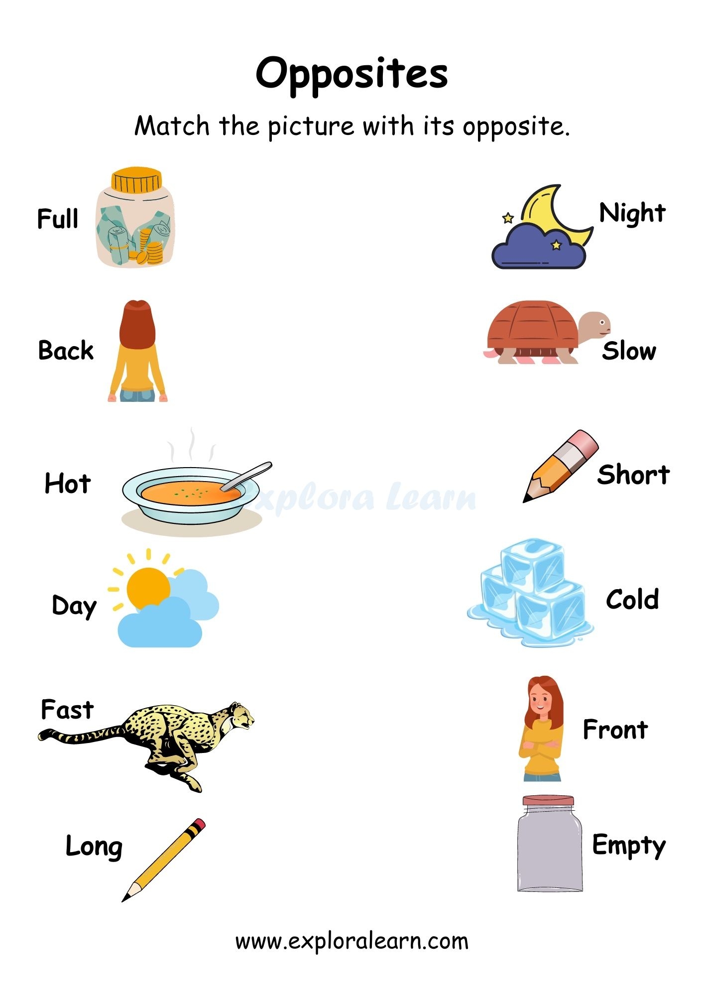Opposites Comparison Worksheets For Preschool And Kindergarten 2 To 6 Years Kids Opposites Comparison Worksheets For Preschool And Kindergarten 2 To 6 Years Kids