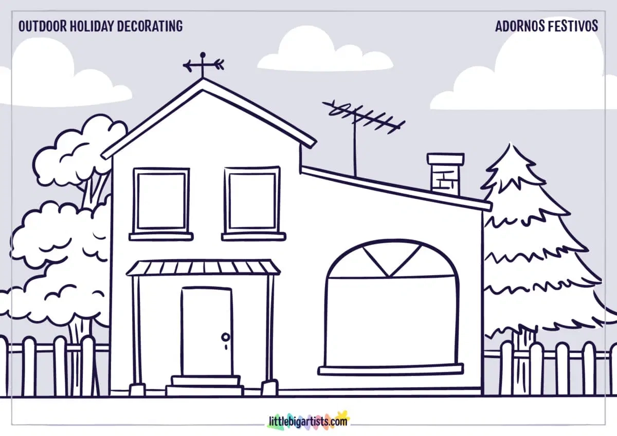 Outdoor Holiday Decorating Drawing Activity Little Big Artists