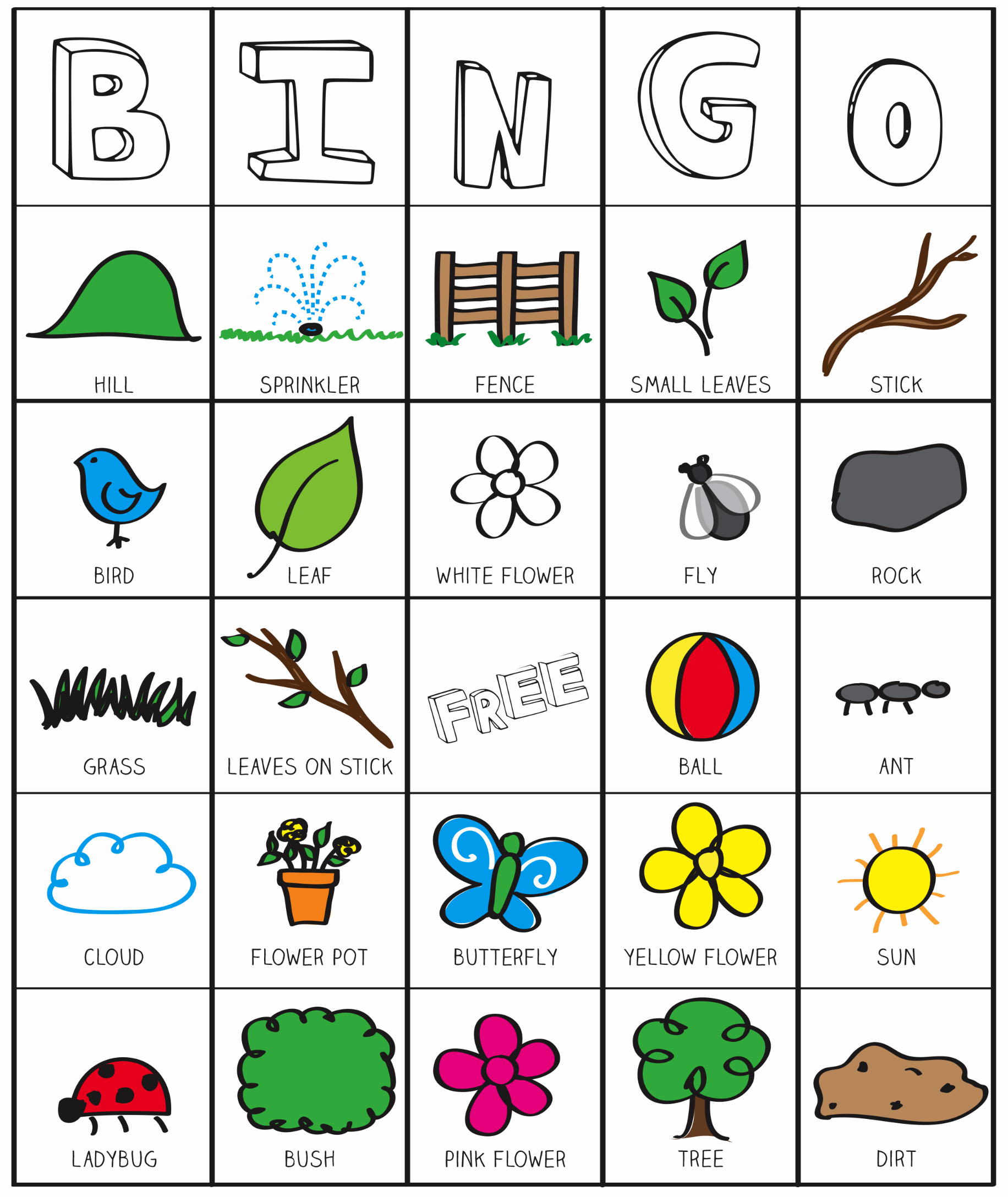 Outside Bingo Printable Inspired By The Garden Classroom Kids Activities Blog