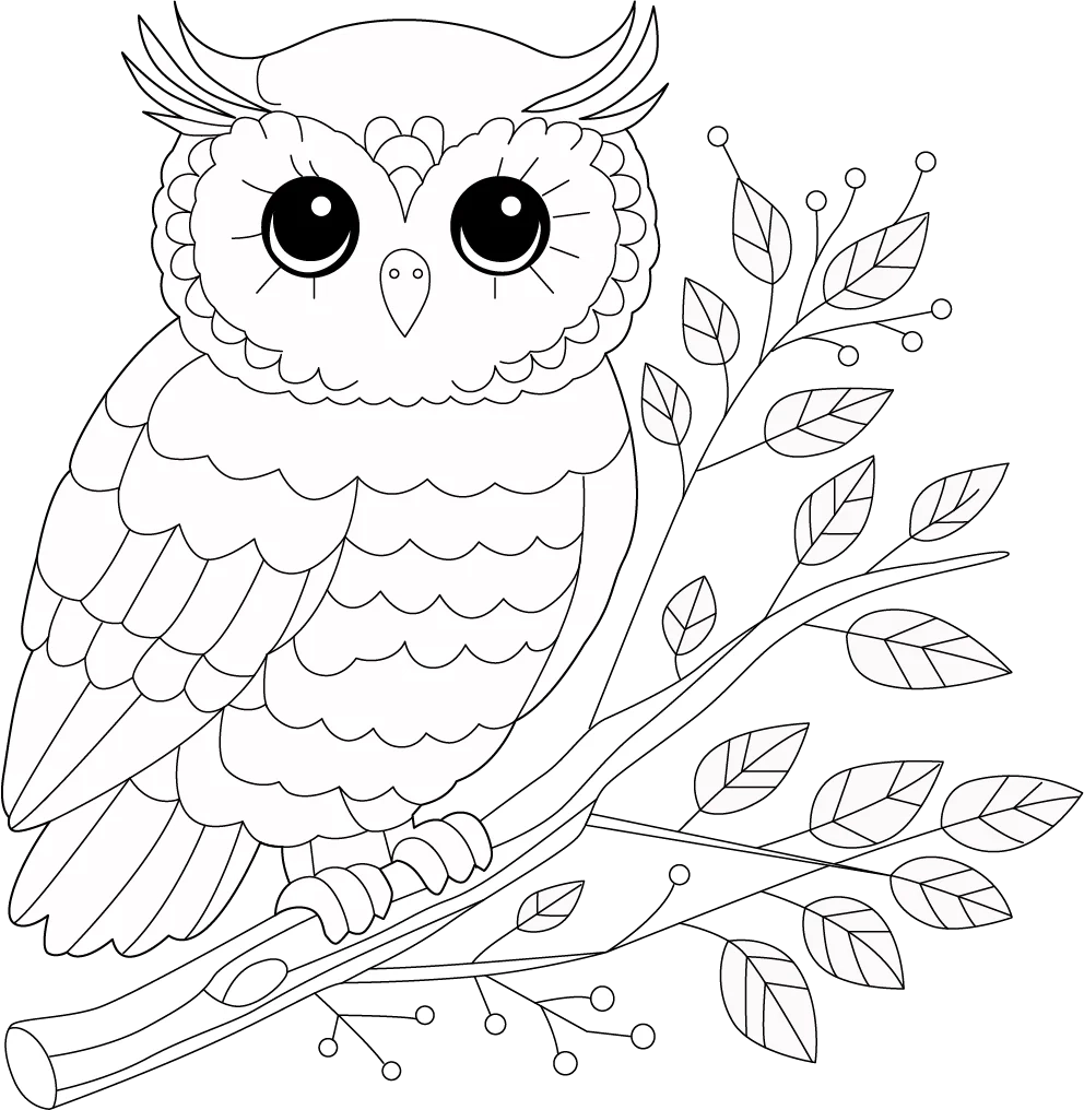 Owl Coloring Page For Children Owl Coloring Page For Children
