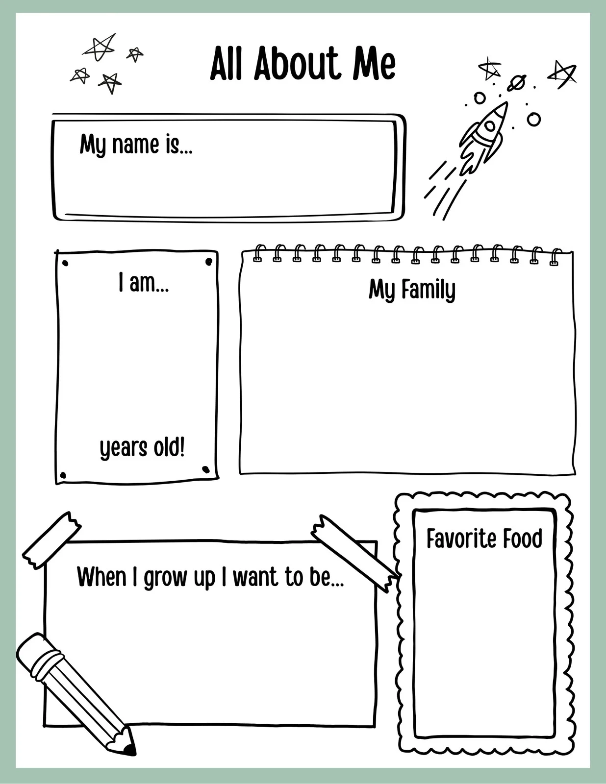 Page 2 Free And Printable All About Me Worksheet Templates Canva