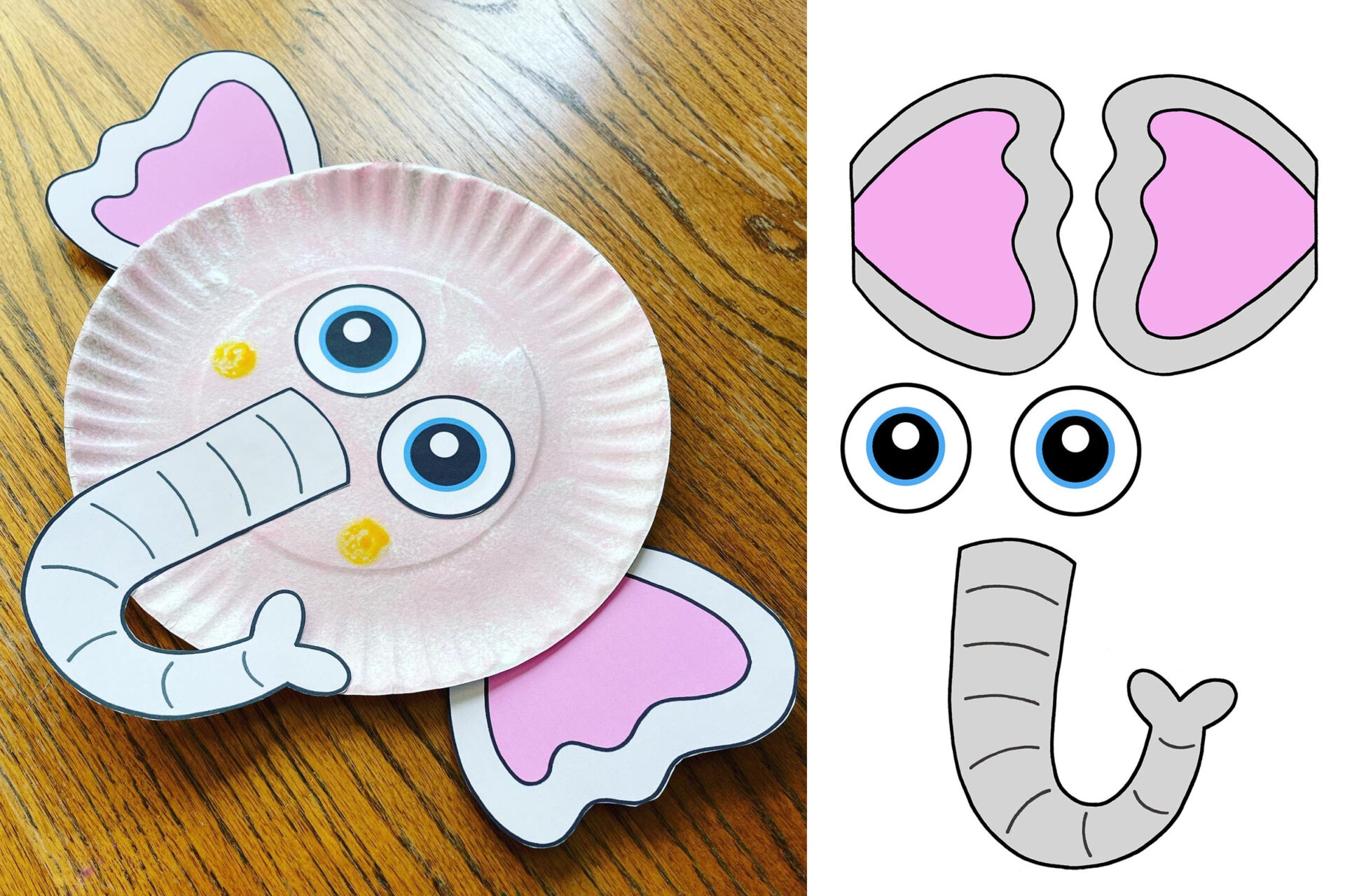 Paper Plate Elephant Craft For Preschool with Free Cutouts The Hollydog Blog
