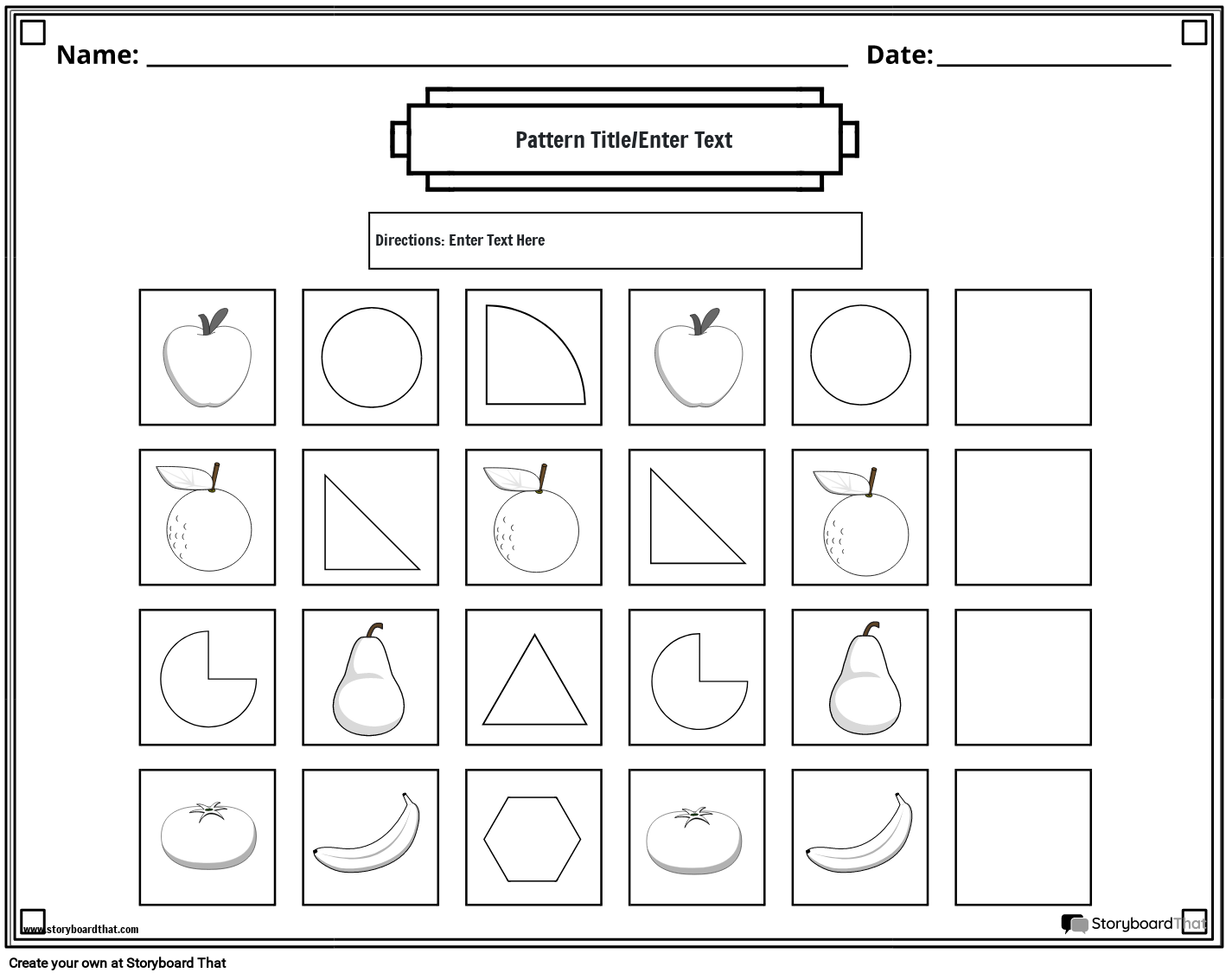 Pattern Worksheets For K 5 Free Printable Templates