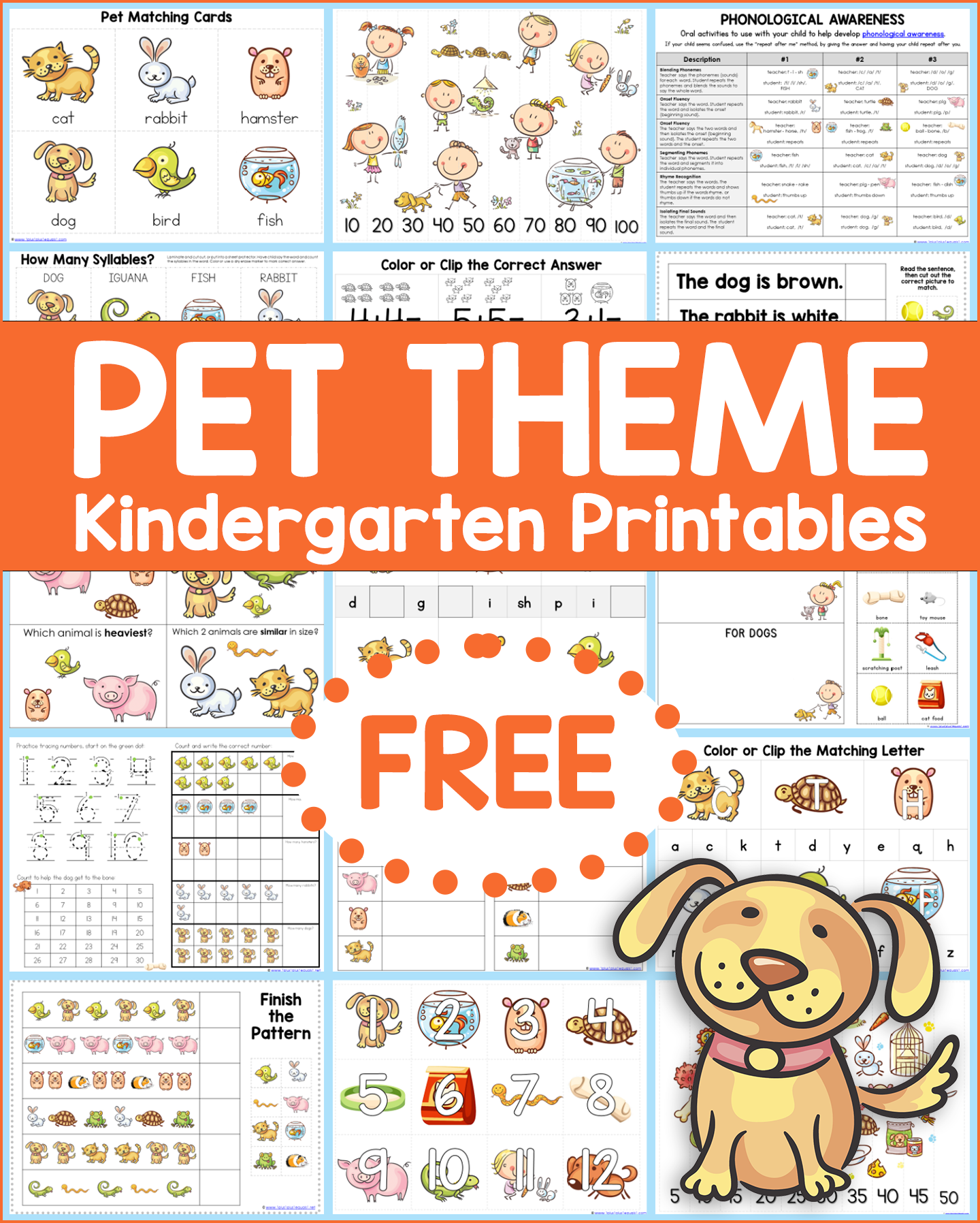 Pet Theme Kindergarten Printables 1 1 1 1 Pet Theme Kindergarten Printables 1 1 1 1