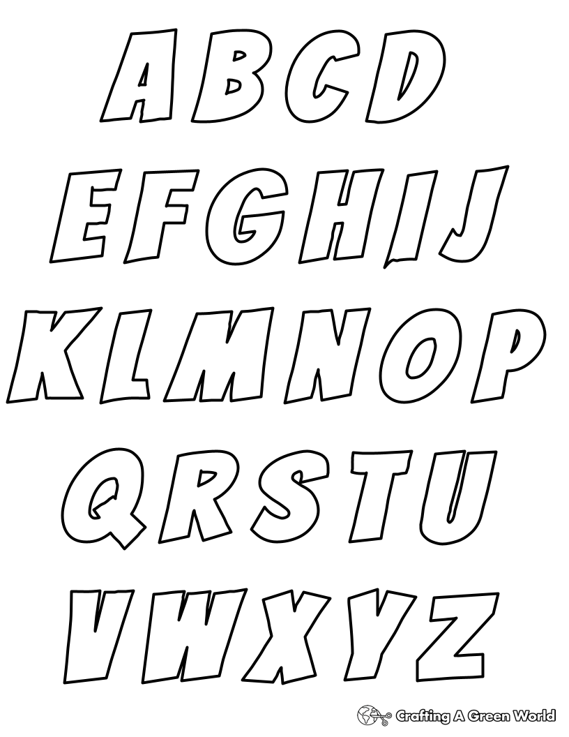 Plain Alphabet Coloring Pages Free Printable Plain Alphabet Coloring Pages Free Printable