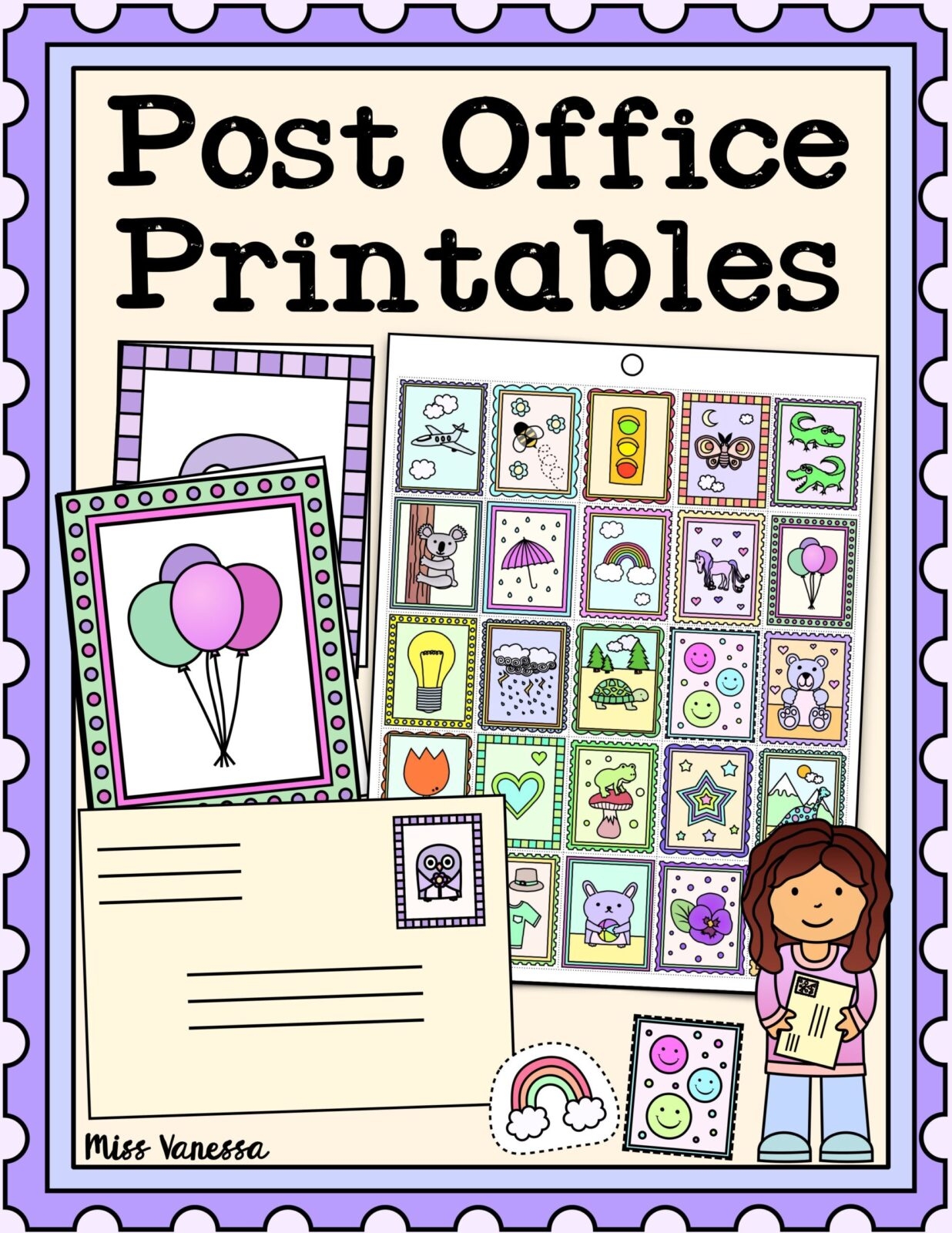 Post Office Printables With Postage Stamps Cards And Envelopes For Post Office Dramatic Play USA Instant Download Kindergarten Nation Post Office Printables With Postage Stamps Cards And Envelopes For Post Office Dramatic Play USA Instant Download Kindergarten Nation