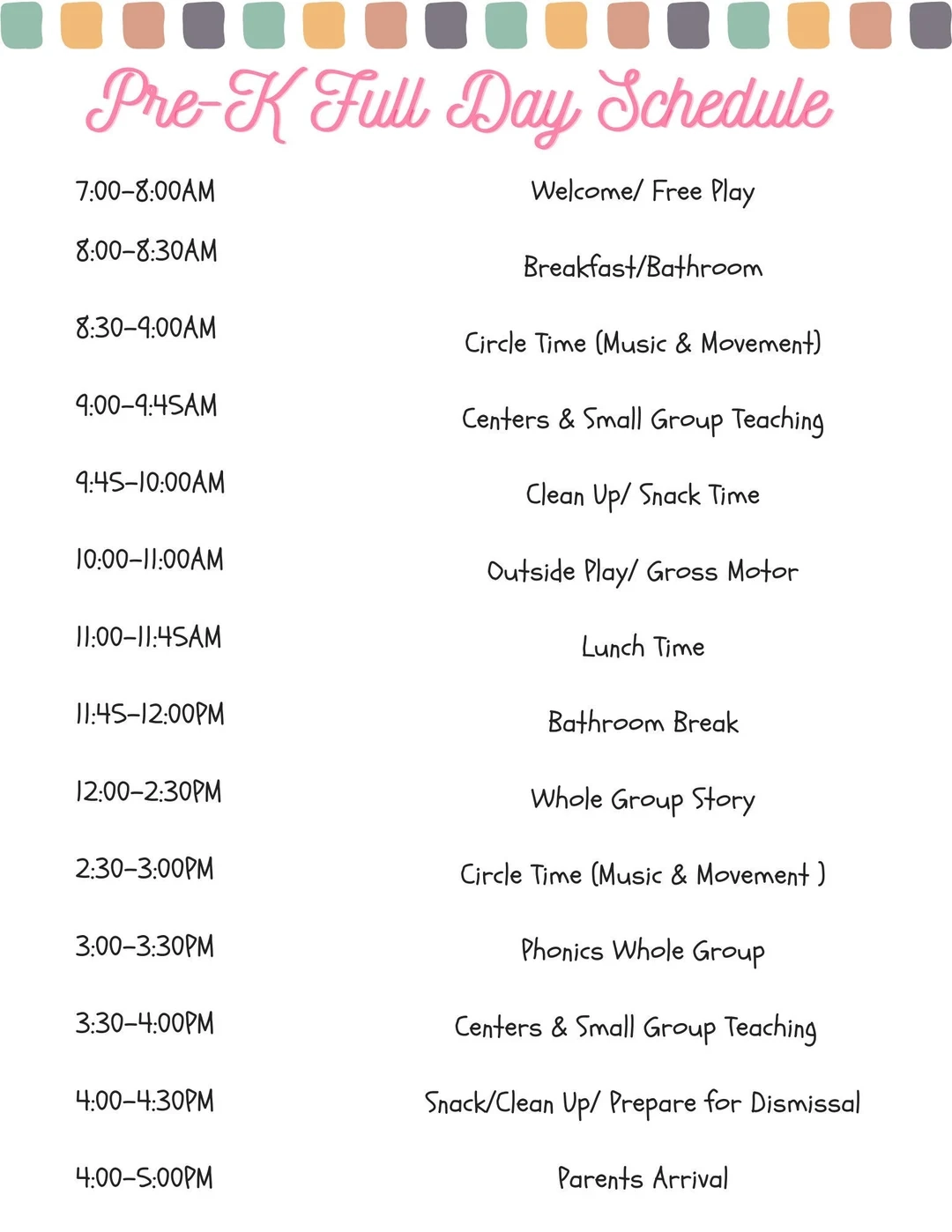 Pre k Full Day Schedule Preschool Schedule Schedule School Schedule Kindergarten Schedule Daycare School Schedule Editable Etsy Pre k Full Day Schedule Preschool Schedule Schedule School Schedule Kindergarten Schedule Daycare School Schedule Editable Etsy