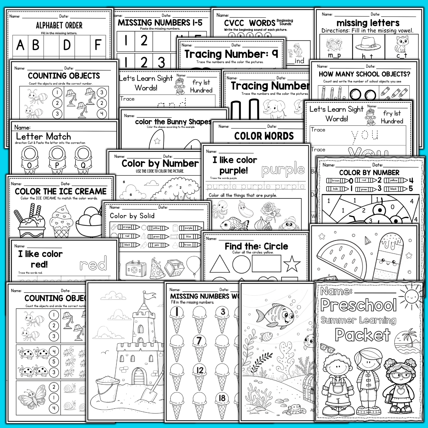Prek Summer Review Preschool Printable Worksheets Teacher Resources Kindergarten Worksheet Summer Made By Teachers