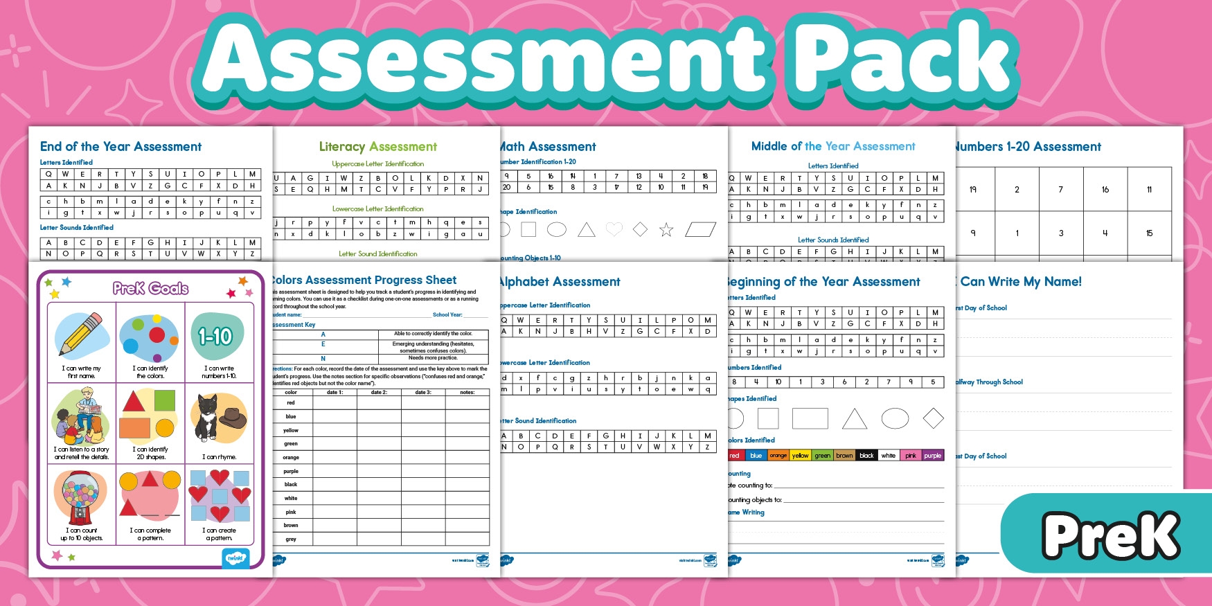 Prekindergarten Printable Assessment Pack