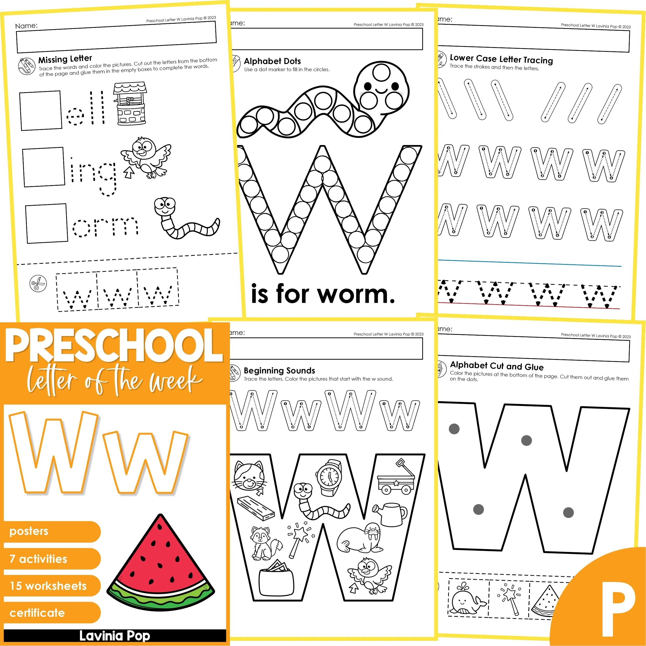 Preschool Alphabet Letter Of The Week W Preschool Alphabet Letter Of The Week W
