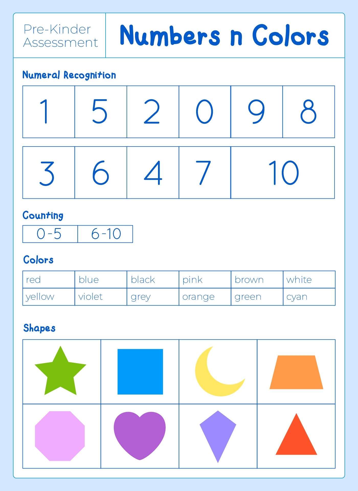Preschool Assessment Skills 17 Free PDF Printables Printablee