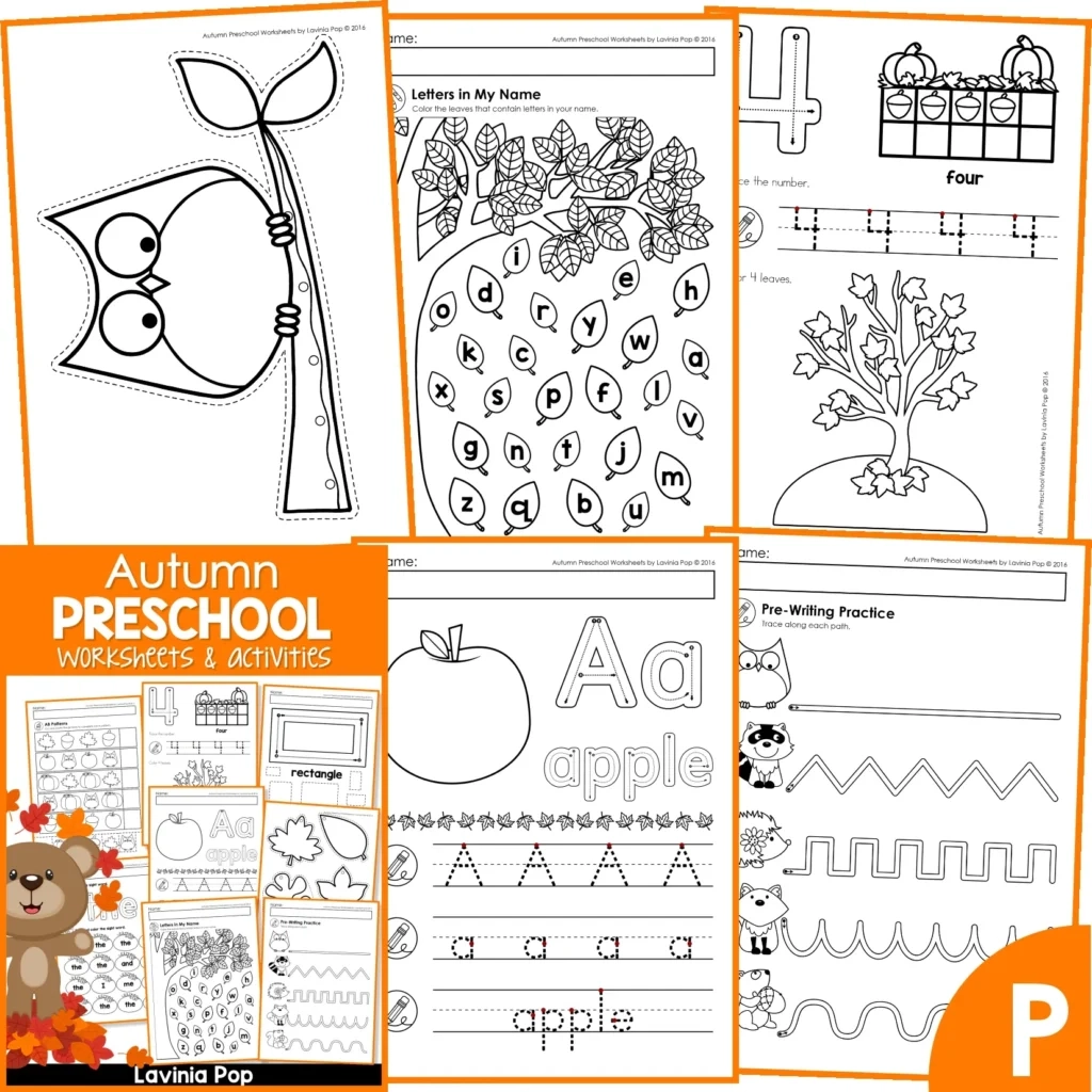 Preschool Autumn Fall Worksheets In My World