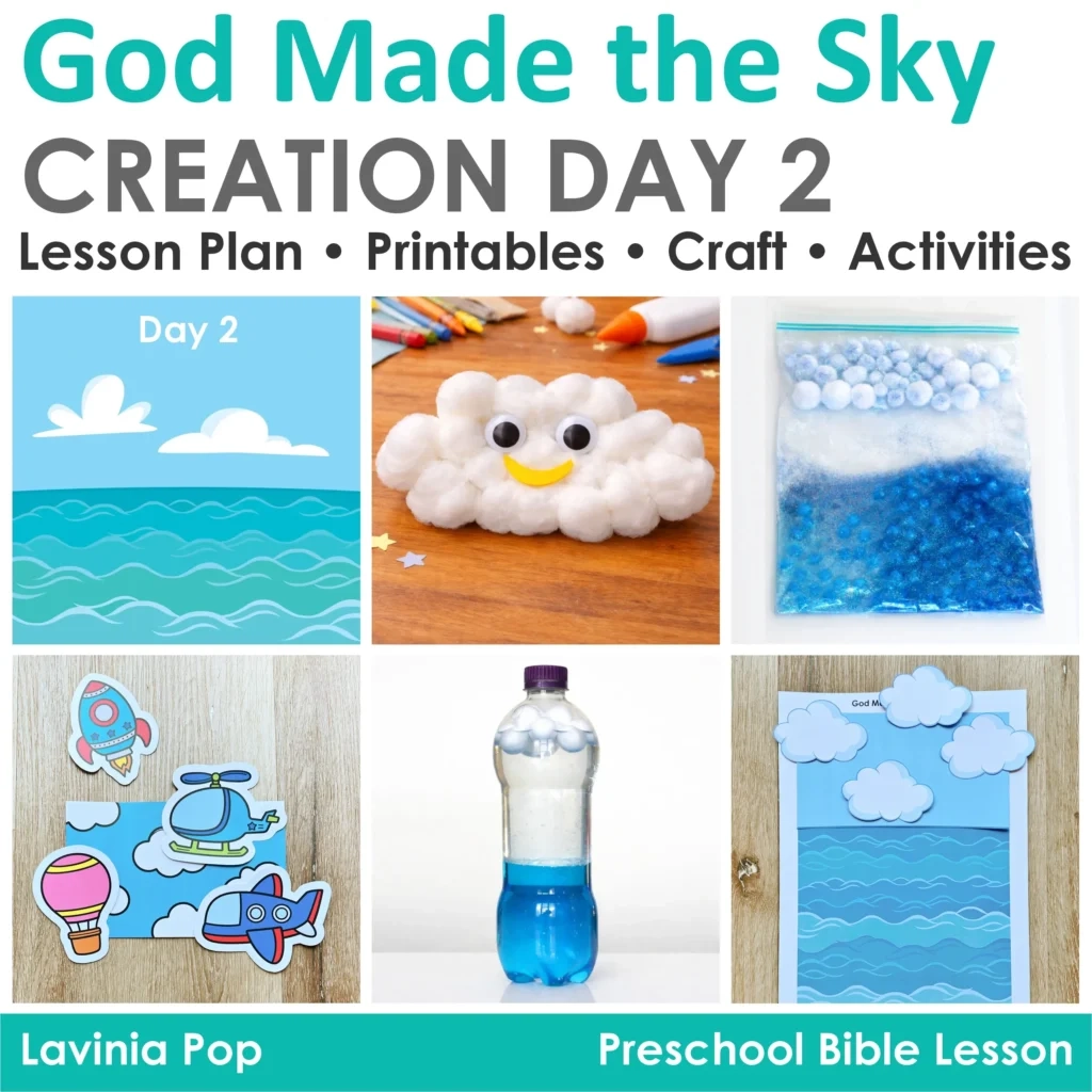 Preschool Bible Lesson God Made The Sky Creation Day 2 In My World