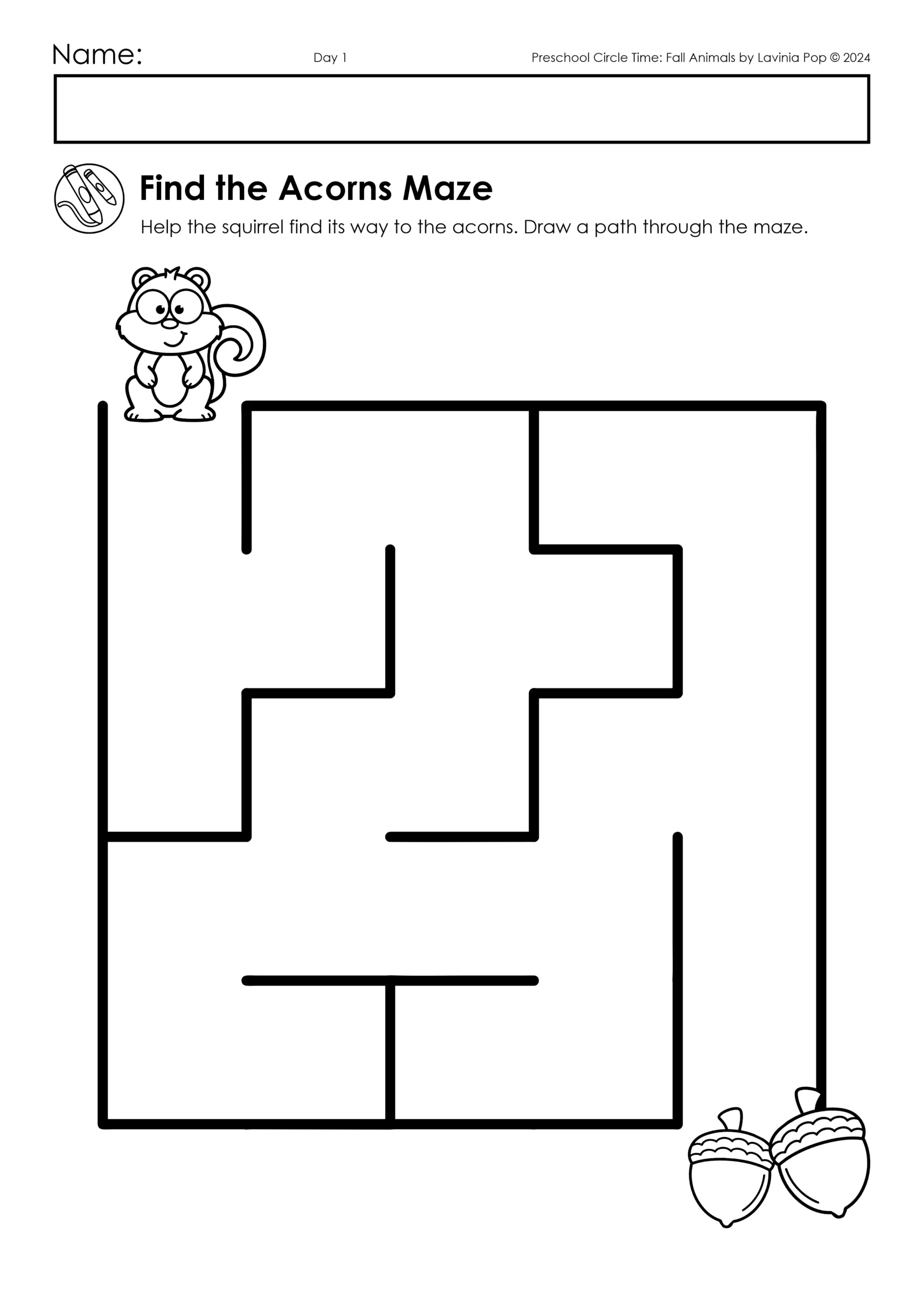 Preschool Circle Time Fall Animals