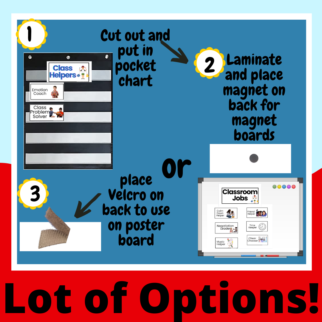 Preschool Classroom Job Chart With Realistic Photos And Jobs To Encourage SEL Classful