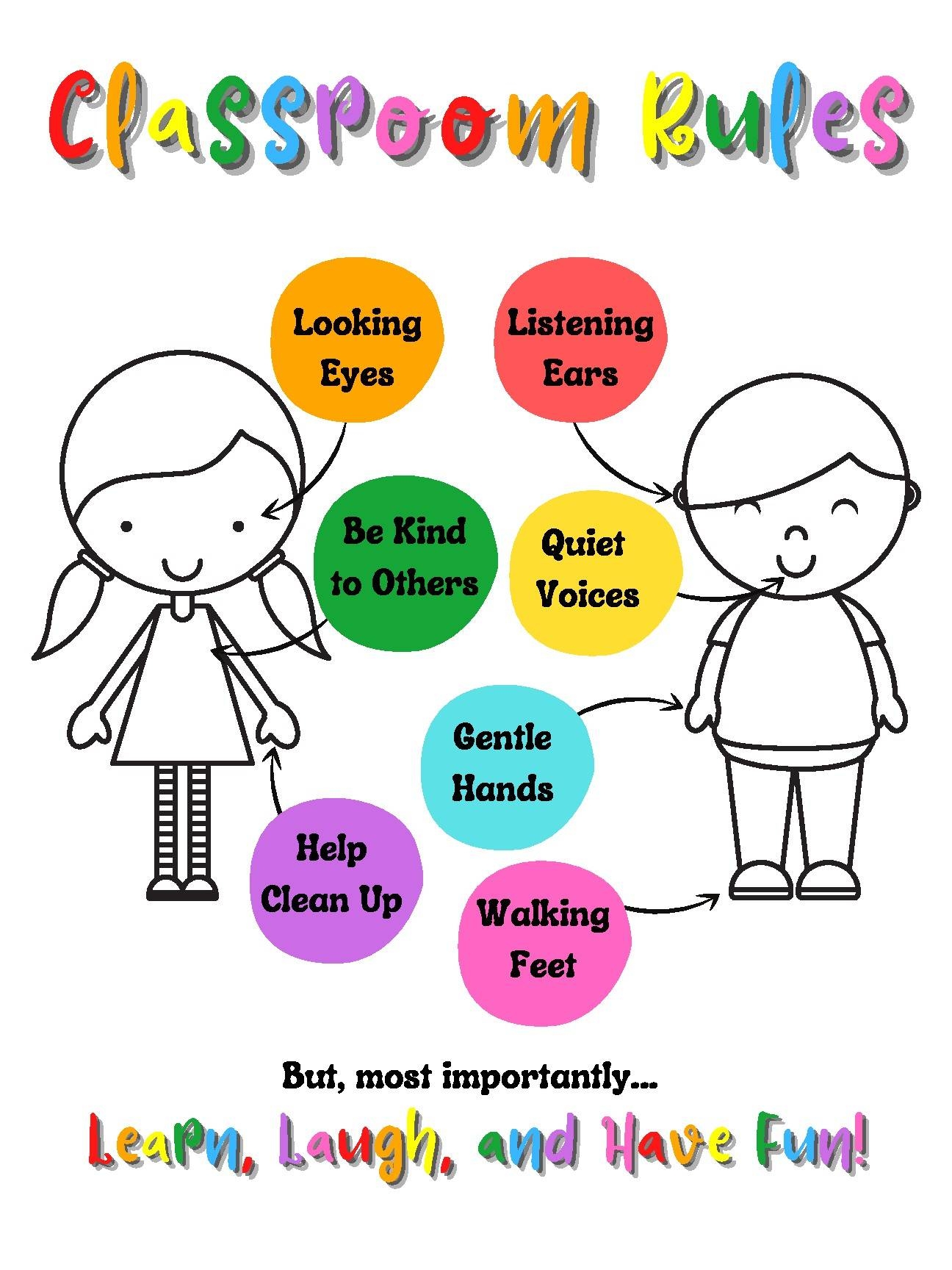 Preschool Classroom Rules Printable Visual Poster Sizes 18X24 TPT