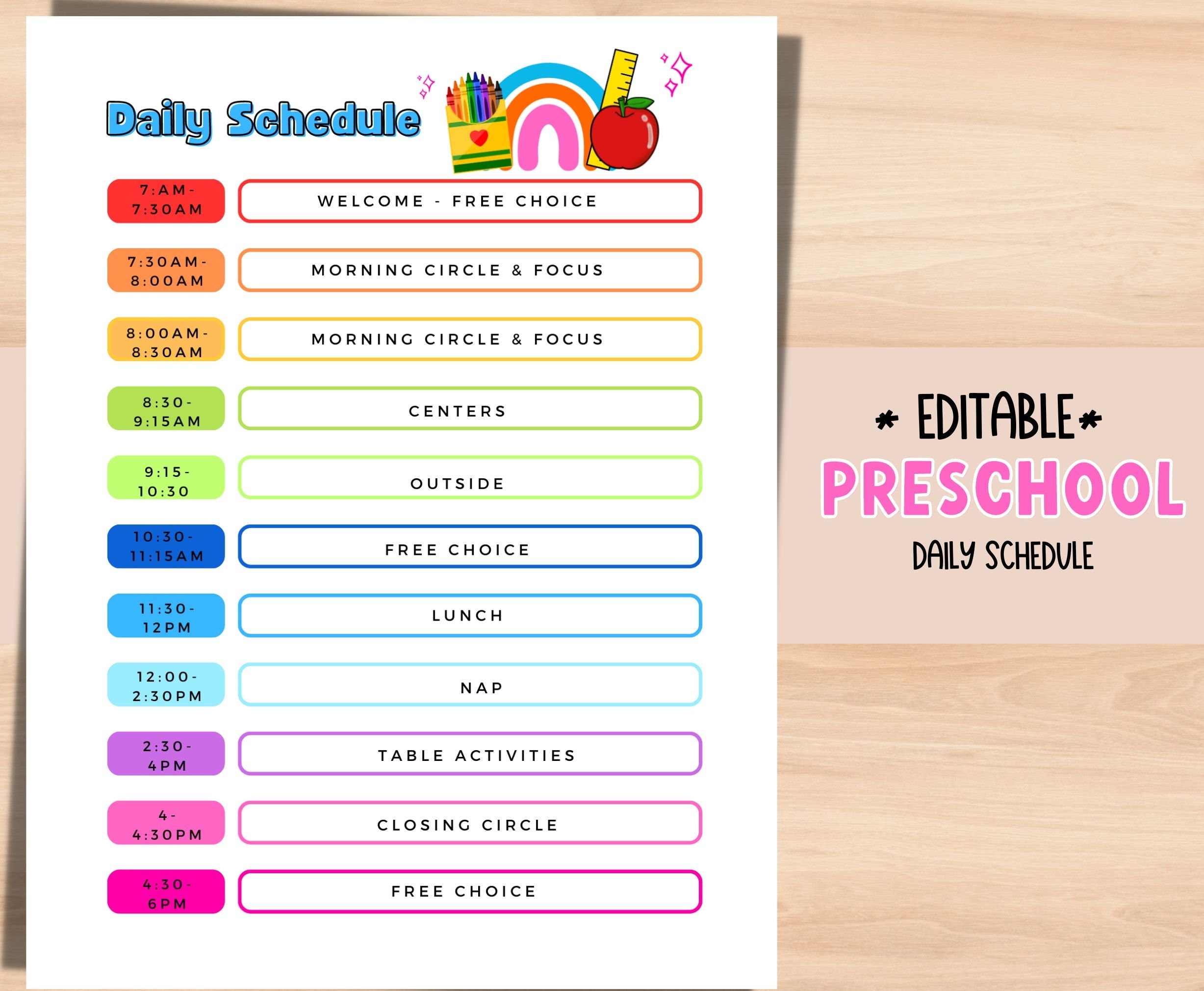 Preschool Daily Schedule Daycare Schedule EDITABLE Template Worksheets Library Preschool Daily Schedule Daycare Schedule EDITABLE Template Worksheets Library
