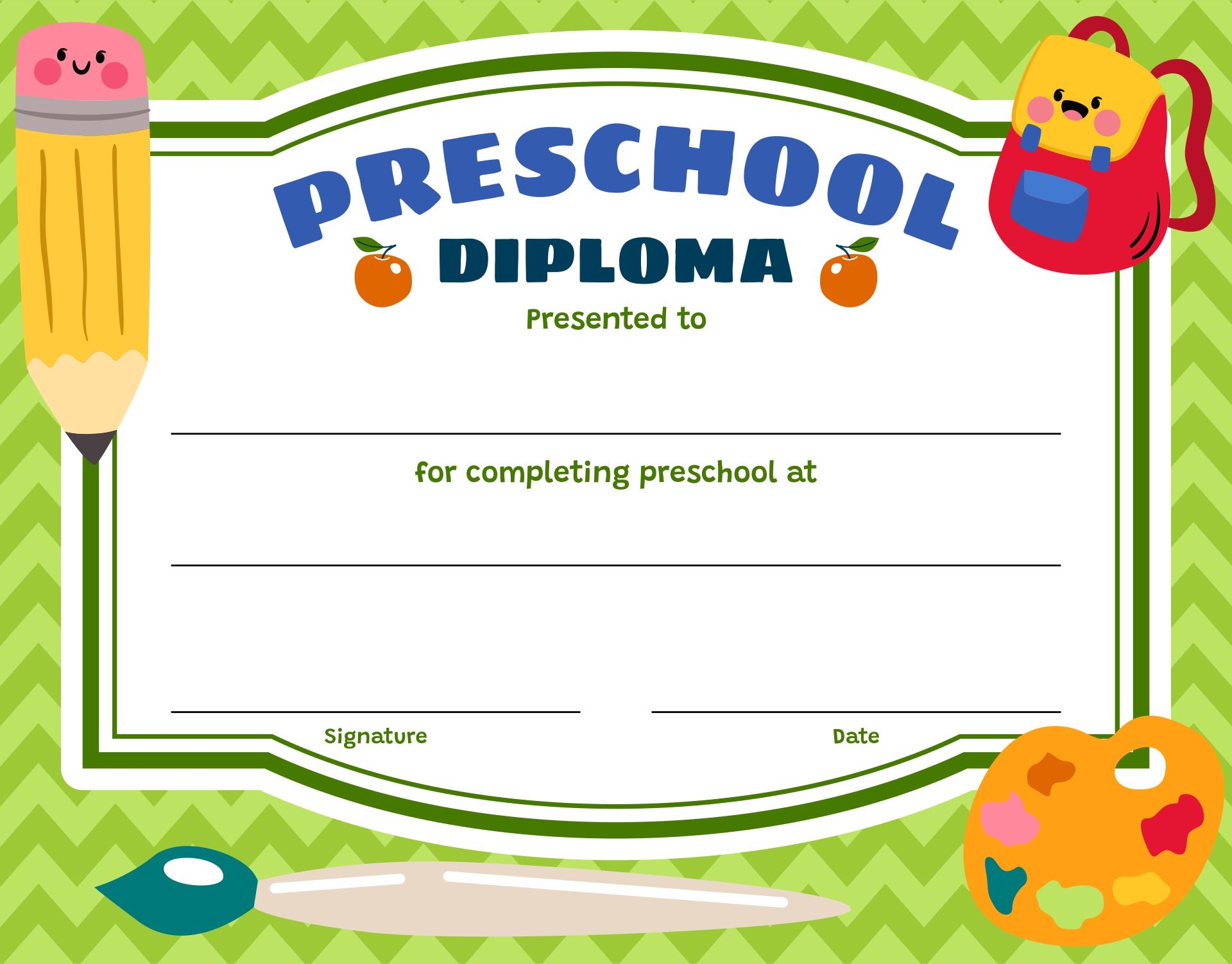 Preschool Diploma Certificates 13 Free PDF Printables Printablee