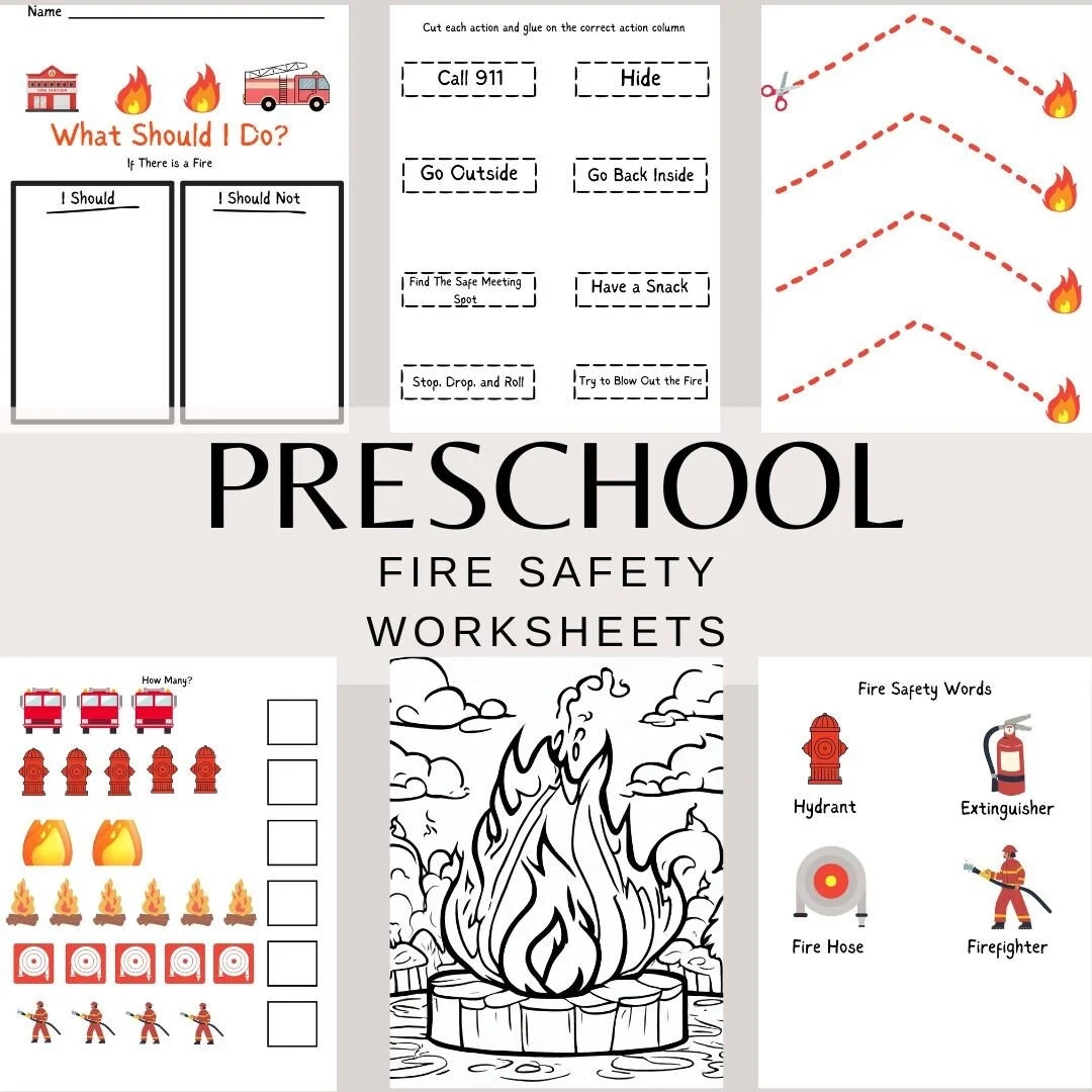 Preschool Fire Safety Worksheets Cutting Glueing Coloring Practice Etsy Preschool Fire Safety Worksheets Cutting Glueing Coloring Practice Etsy