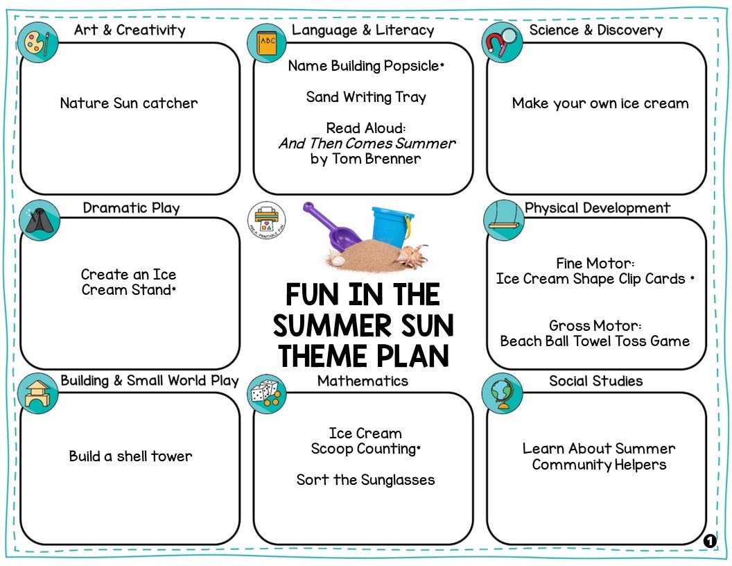 Preschool Fun In Sun Lesson Planning Ideas Pre K Printable Fun
