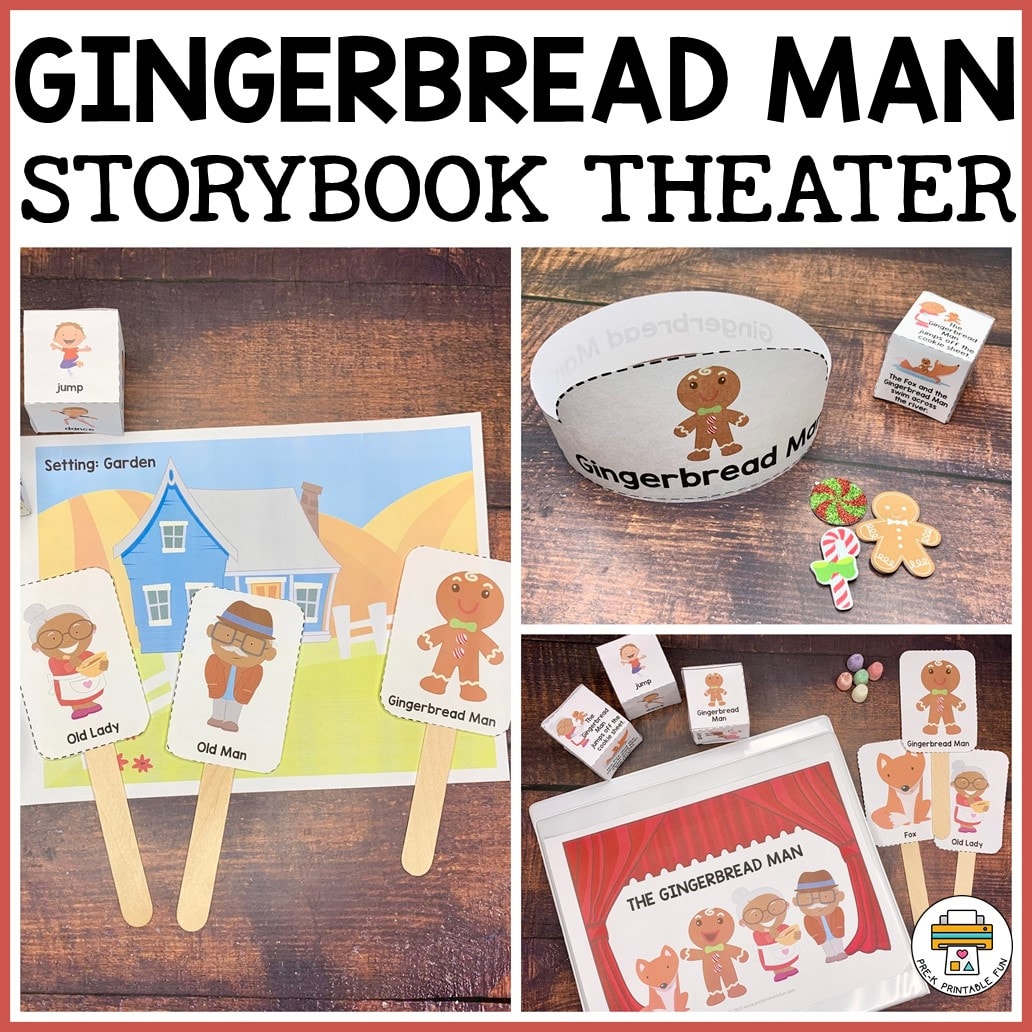Preschool Gingerbread Man Puppet Theater Pre K Printable Fun