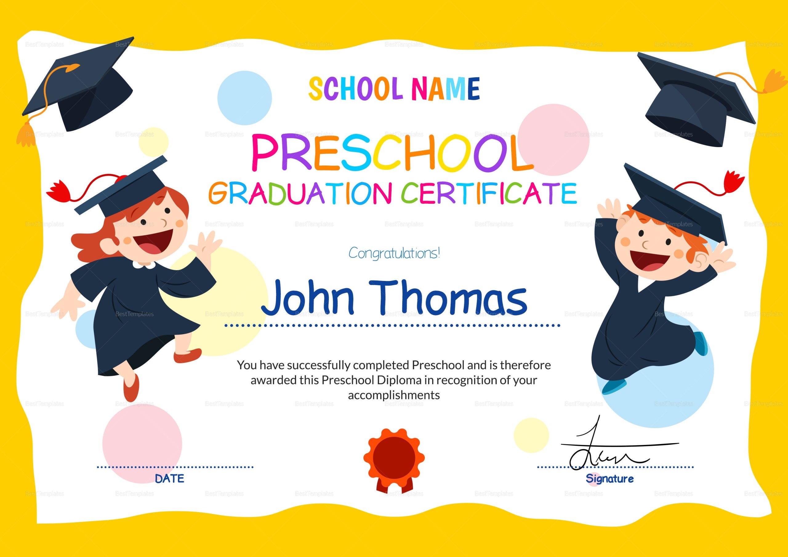 Preschool Graduation Certificate Design Template In PSD Word Worksheets Library Preschool Graduation Certificate Design Template In PSD Word Worksheets Library