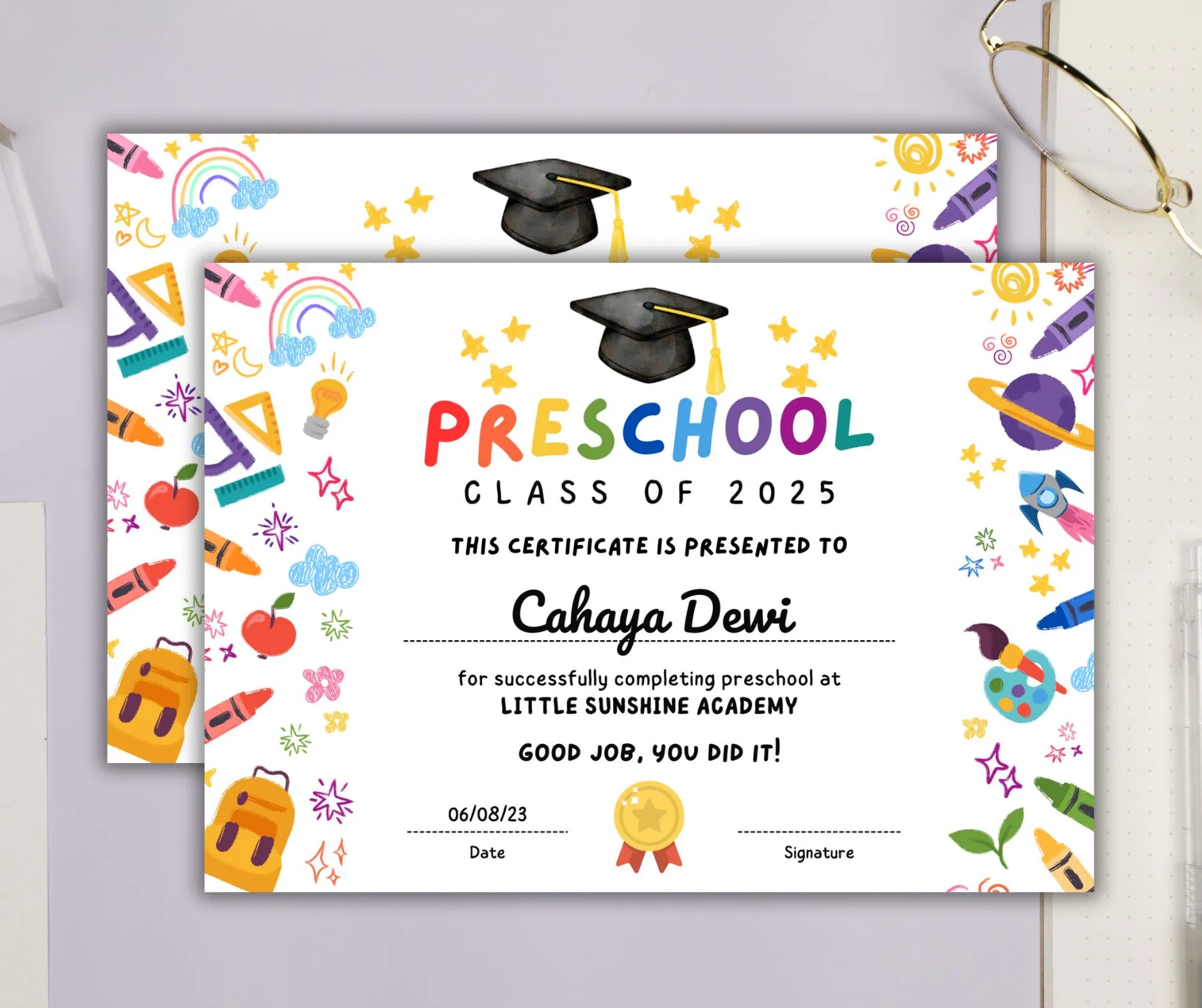 Preschool Graduation Certificate Template Printable Diploma Award Canva Template Digital Download GI009 Etsy Preschool Graduation Certificate Template Printable Diploma Award Canva Template Digital Download GI009 Etsy